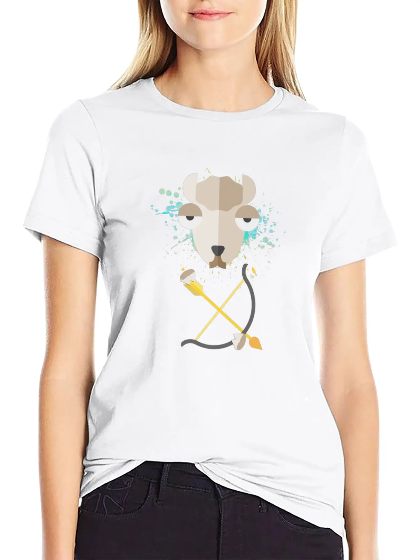 Alpaca Llama Bow Archery Archer Sports Animal Gift Simple Everyday Graphic Tee – Lightweight Summer Wear