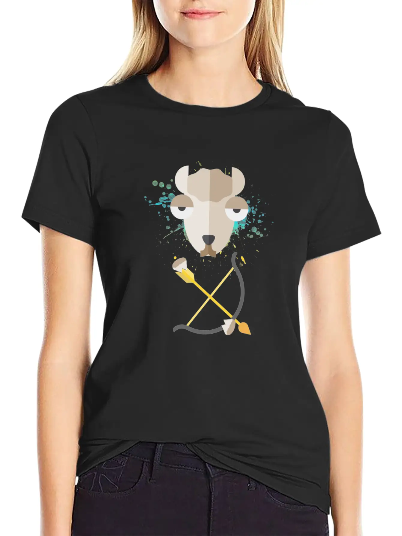 Alpaca Llama Bow Archery Archer Sports Animal Gift Simple Everyday Graphic Tee – Lightweight Summer Wear