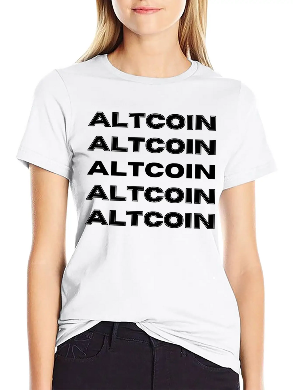 Altcoin Repetitive Modern Design Simple Everyday Graphic Tee – Lightweight Summer Wear