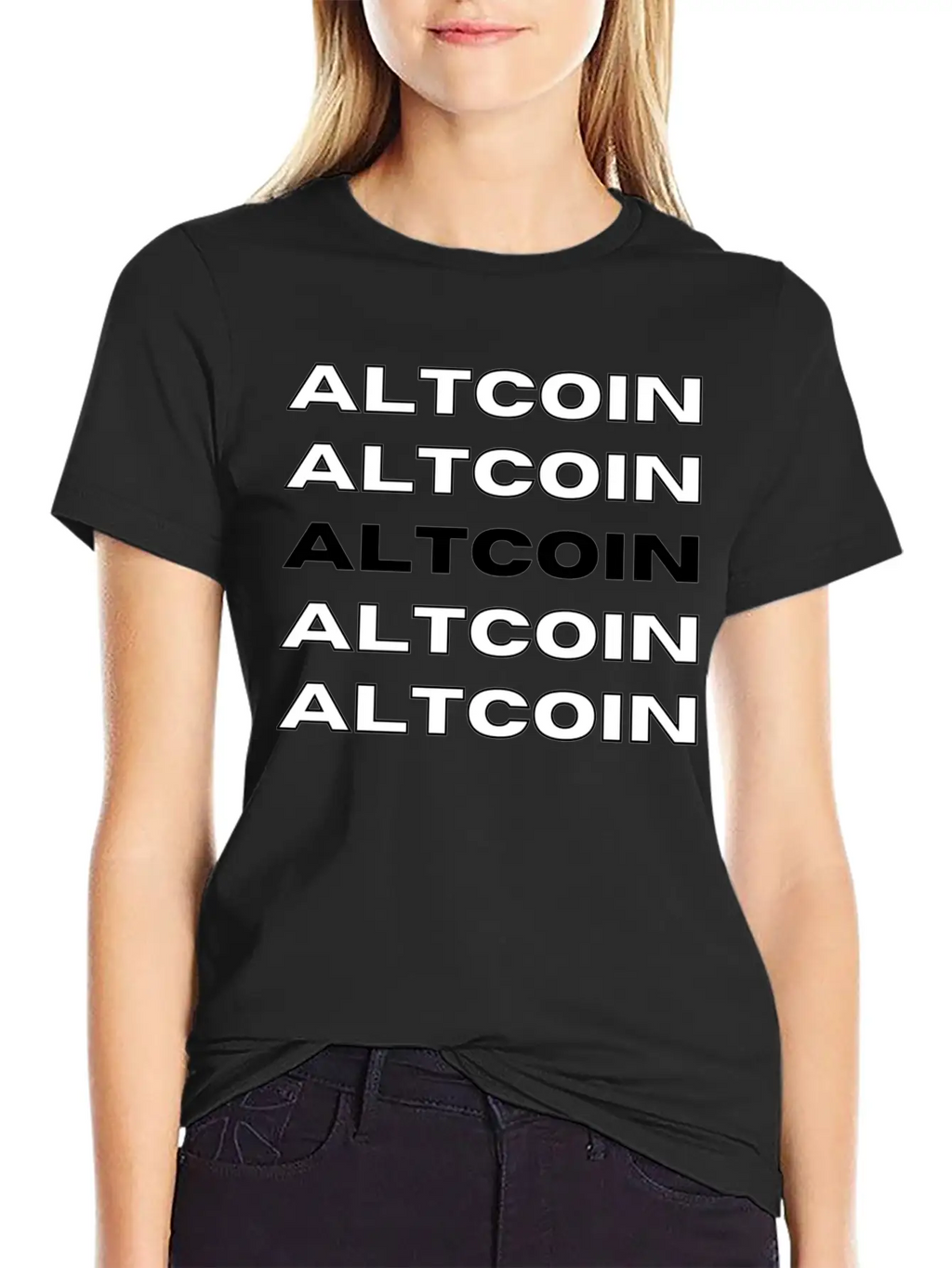 Altcoin Repetitive Modern Design Simple Everyday Graphic Tee – Lightweight Summer Wear