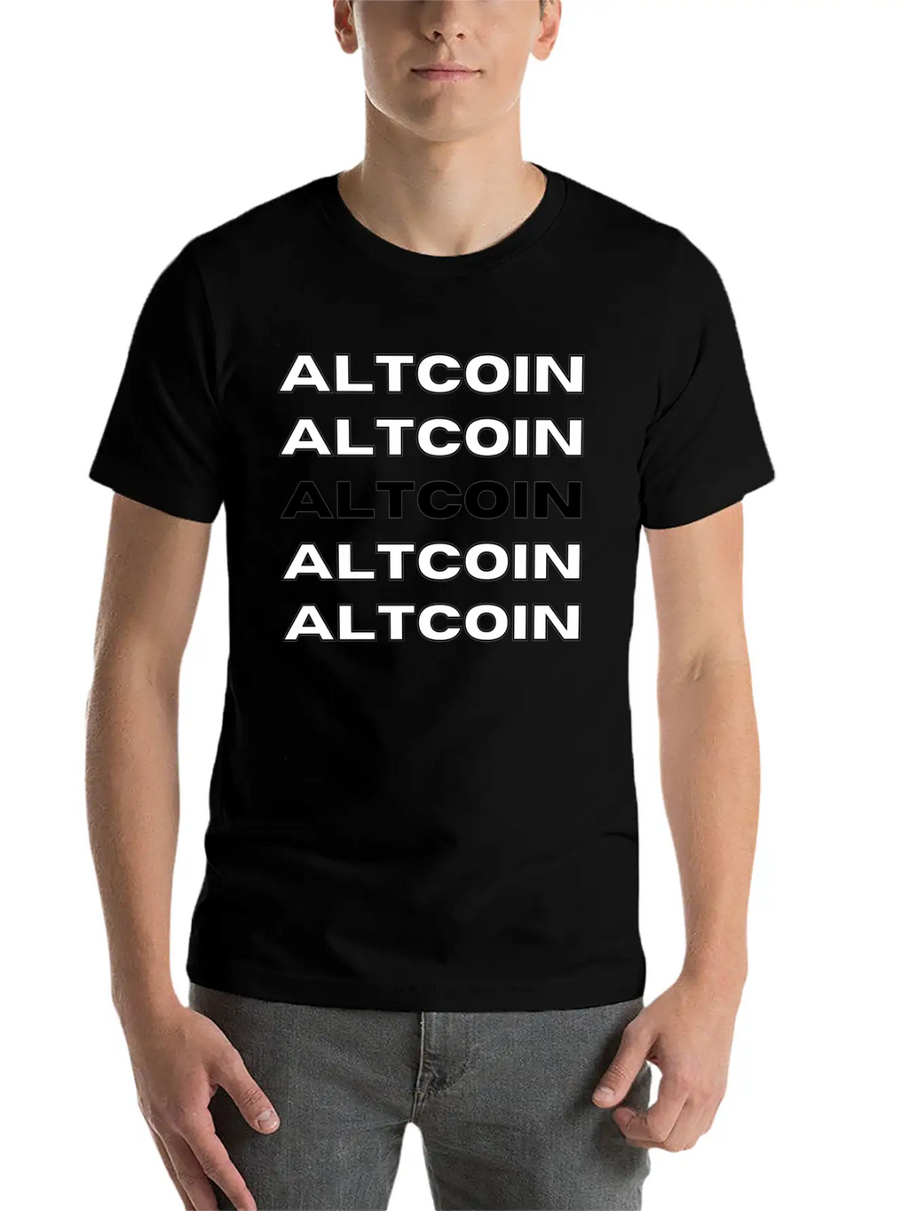 Altcoin Repetitive Modern Design Simple Everyday Graphic Tee – Lightweight Summer Wear