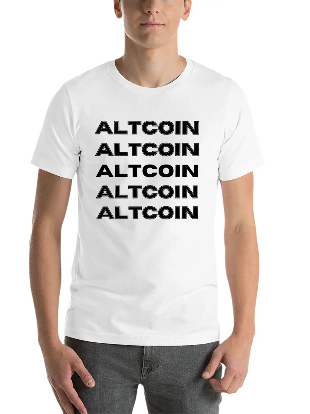 Altcoin Repetitive Modern Design Simple Everyday Graphic Tee – Lightweight Summer Wear