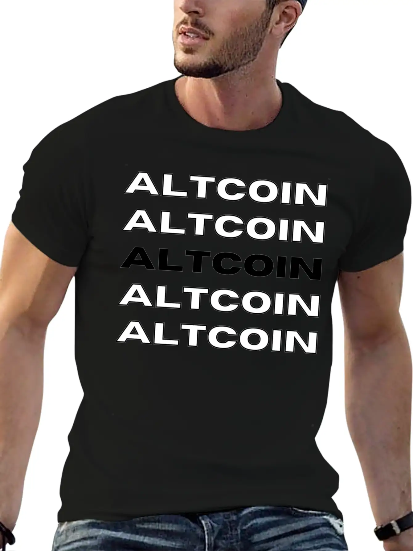 Altcoin Repetitive Modern Design Simple Everyday Graphic Tee – Lightweight Summer Wear