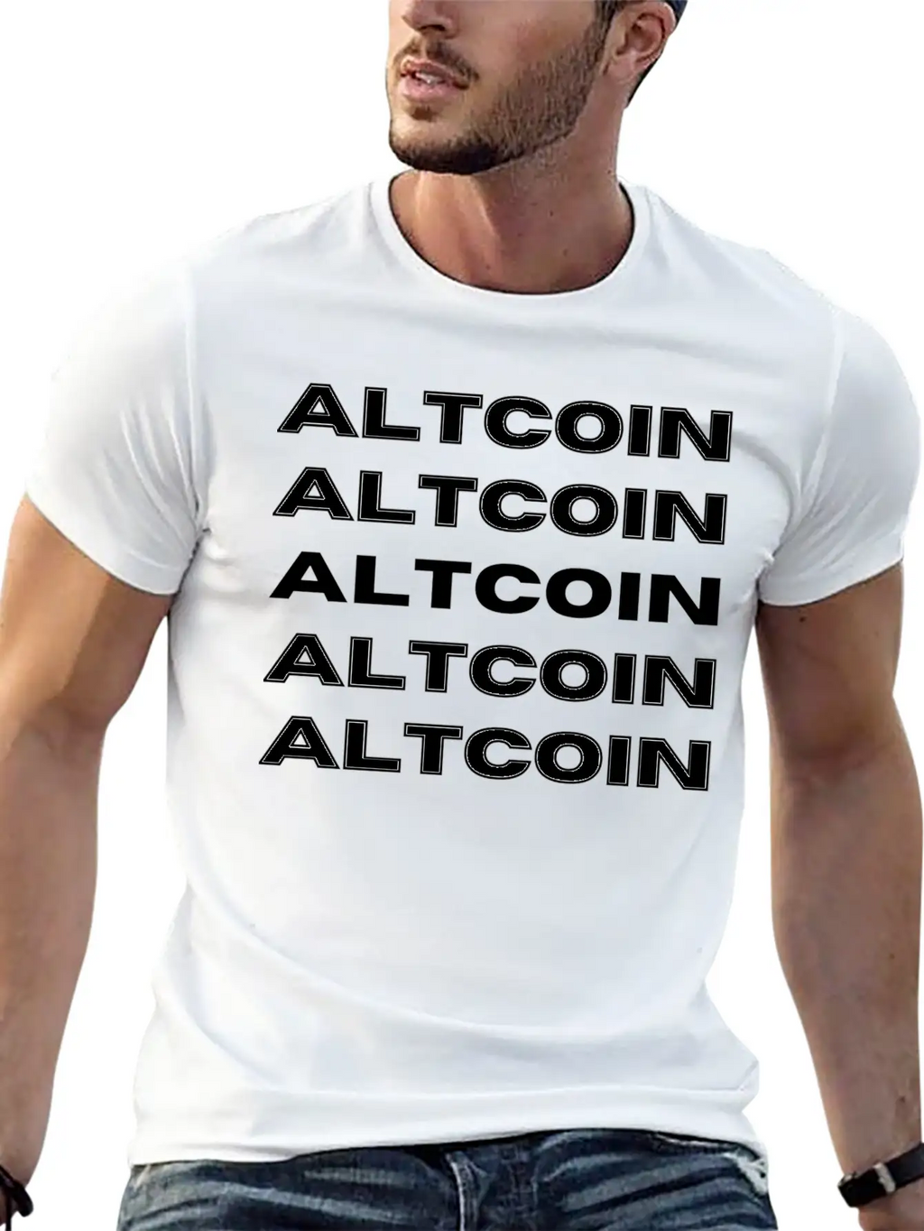 Altcoin Repetitive Modern Design Simple Everyday Graphic Tee – Lightweight Summer Wear
