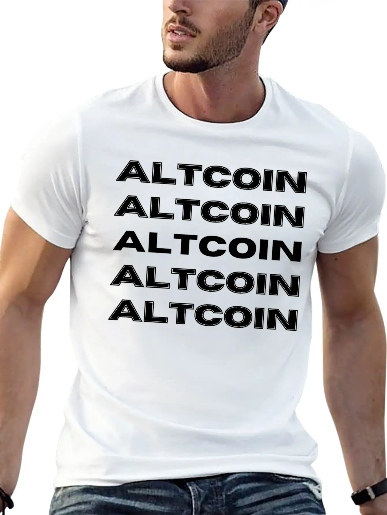 Altcoin Repetitive Modern Design Simple Everyday Graphic Tee – Lightweight Summer Wear
