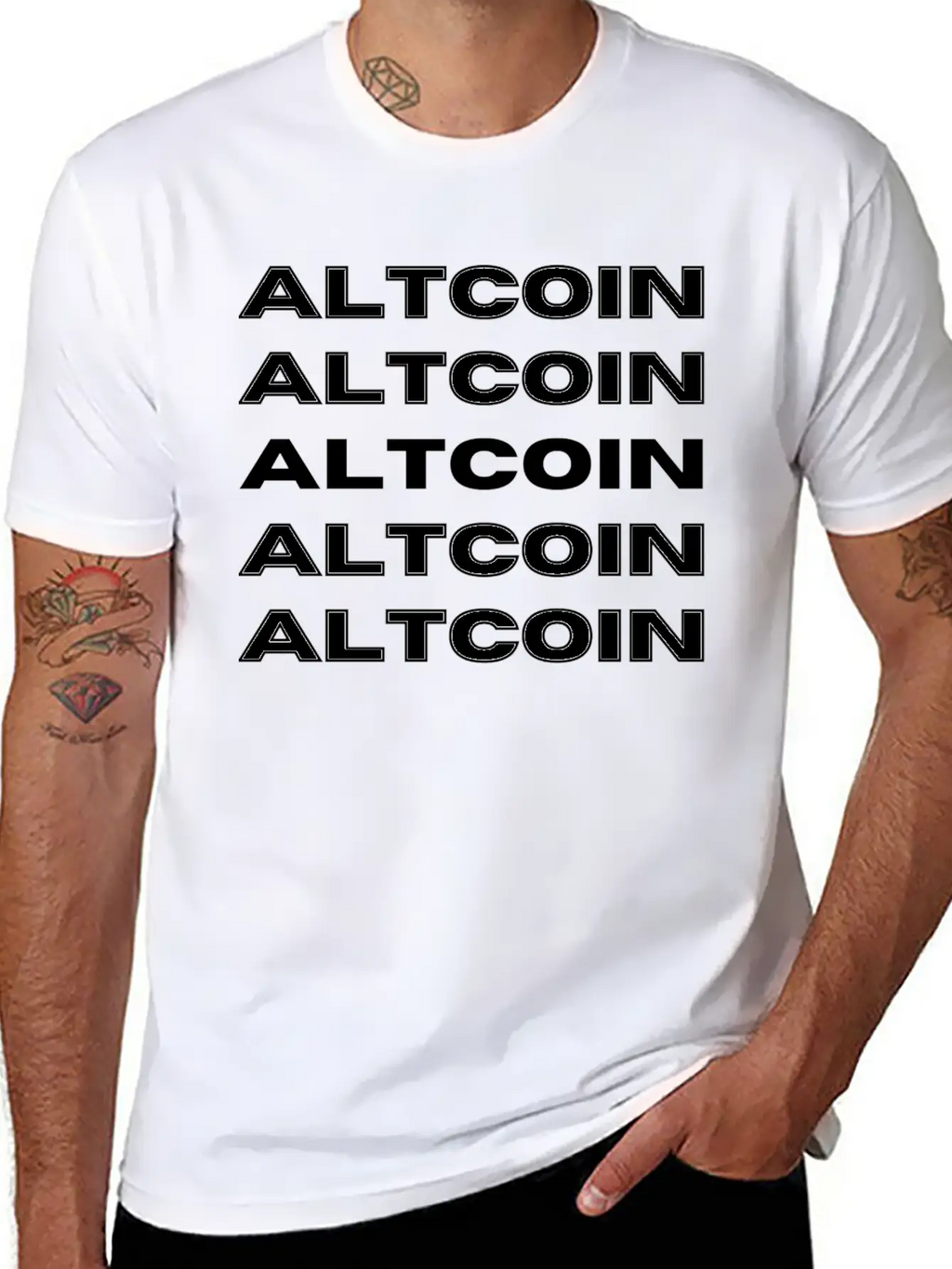 Altcoin Repetitive Modern Design Simple Everyday Graphic Tee – Lightweight Summer Wear