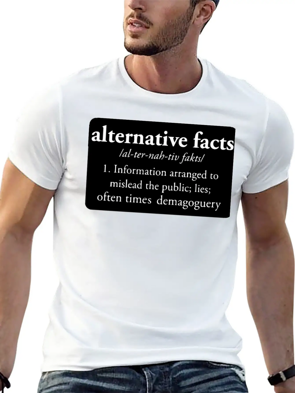 Alternative Facts Bumper Classic Crew Neck Graphic Tee – Everyday Minimal Look