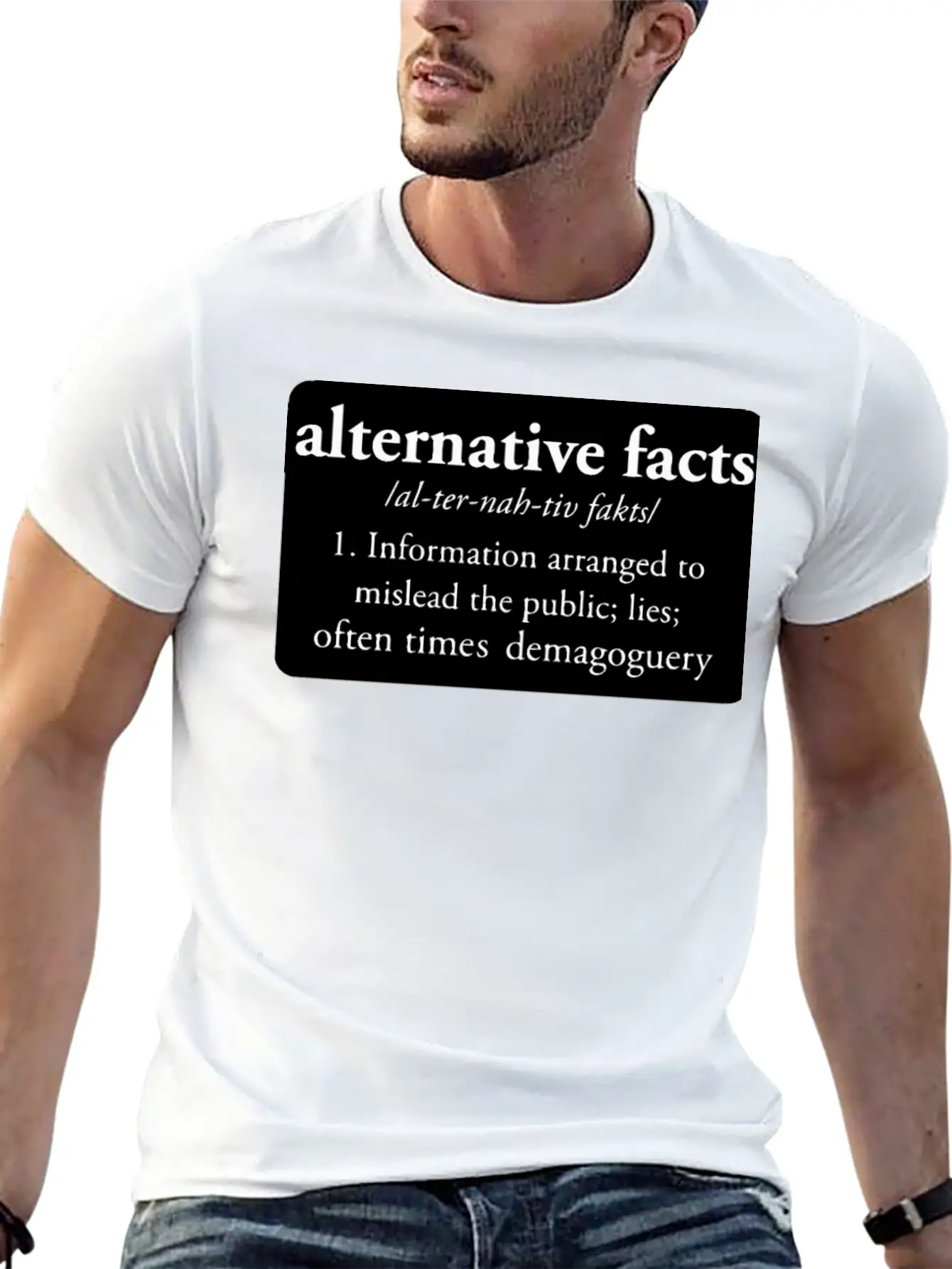 Alternative Facts Bumper Classic Crew Neck Graphic Tee – Everyday Minimal Look
