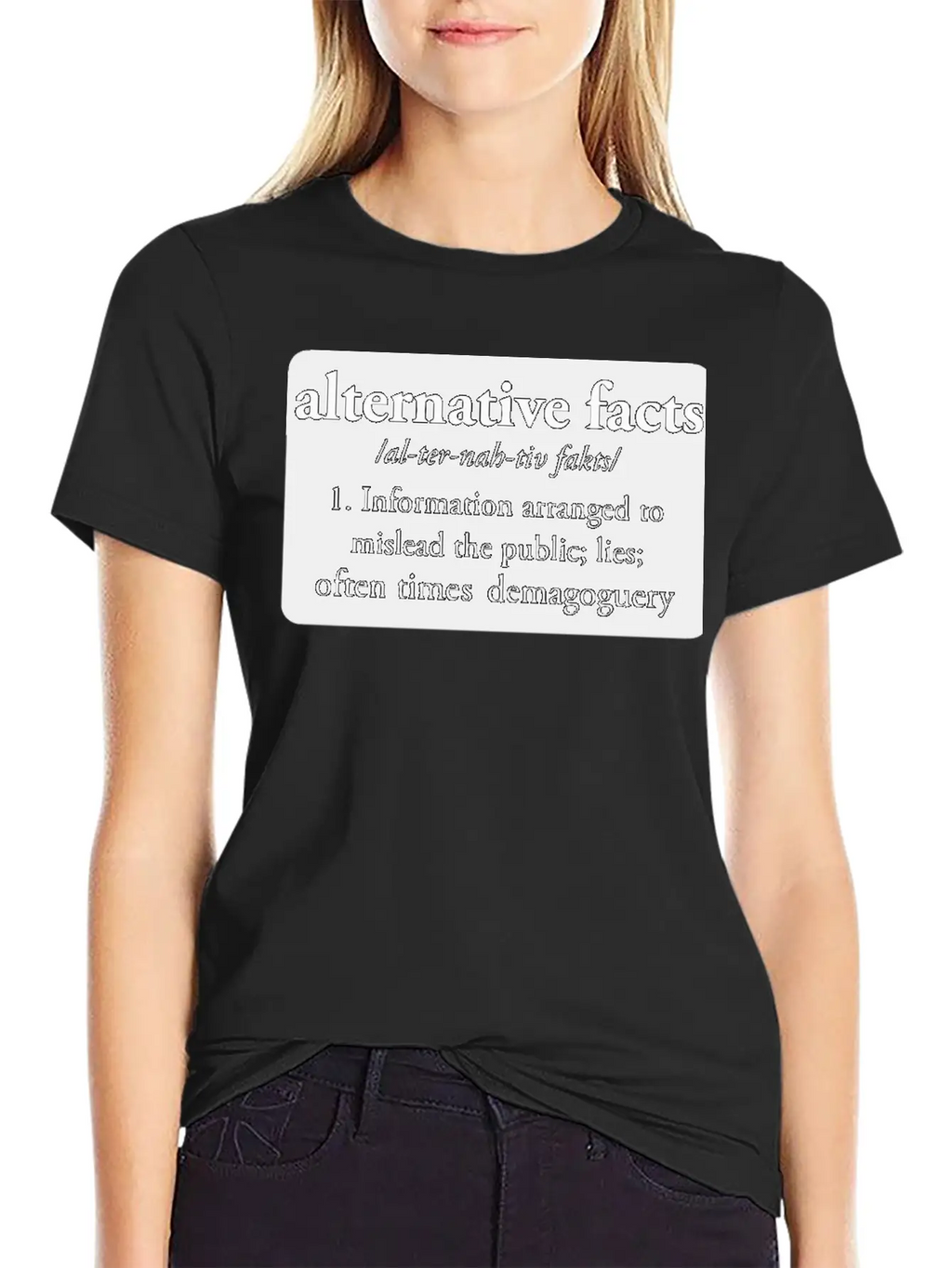 Alternative Facts Bumper Classic Crew Neck Graphic Tee – Everyday Minimal Look