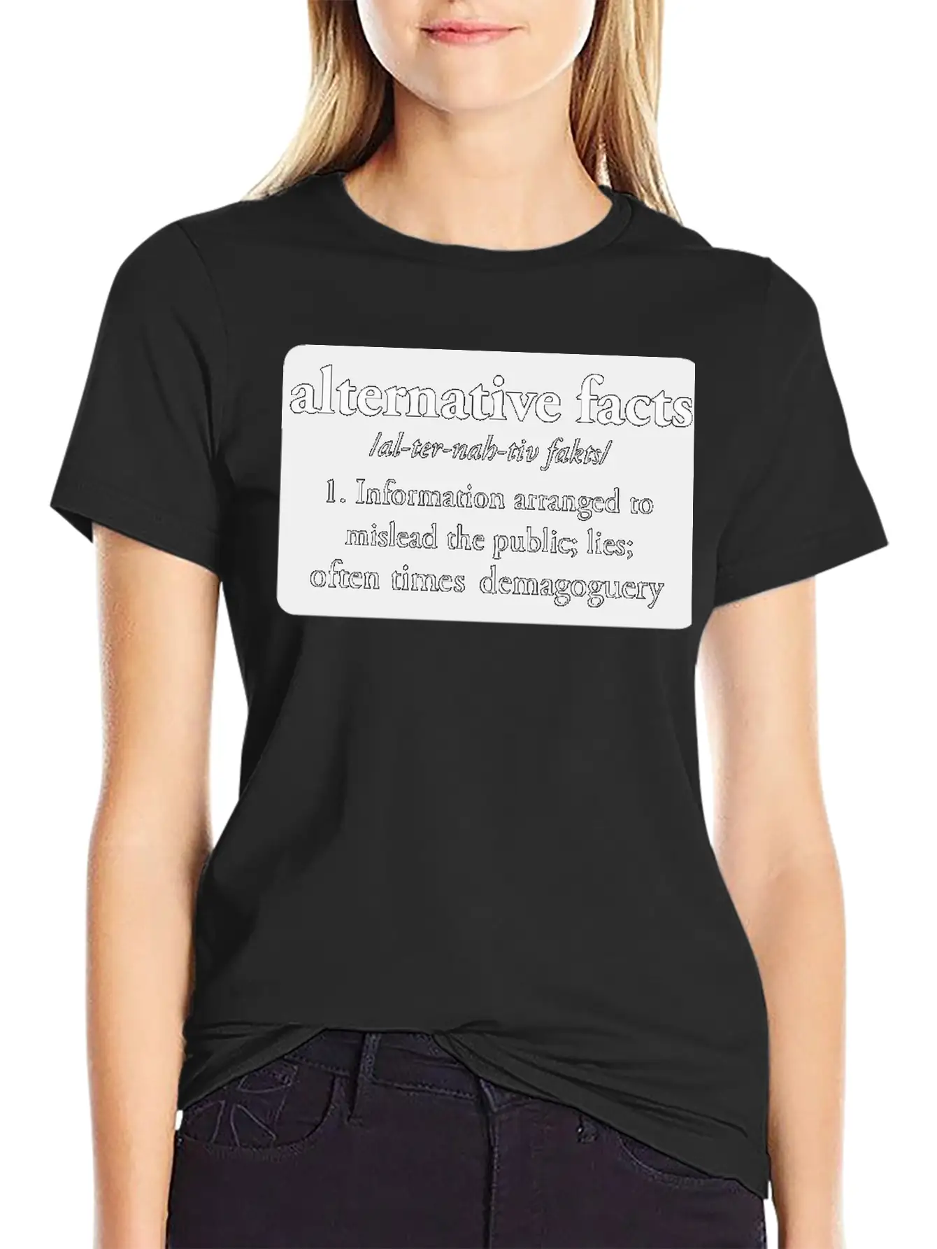 Alternative Facts Bumper Classic Crew Neck Graphic Tee – Everyday Minimal Look