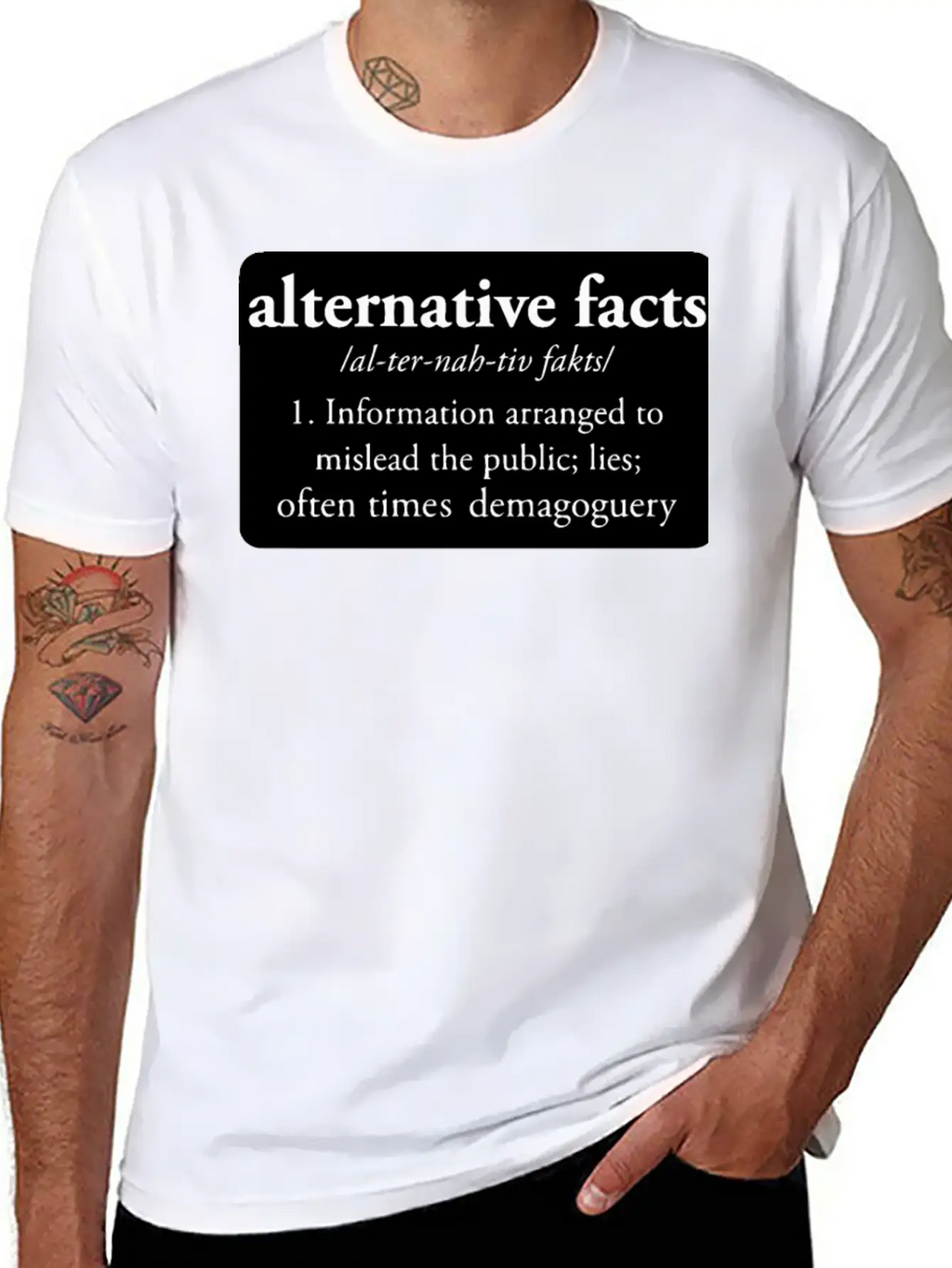 Alternative Facts Bumper Classic Crew Neck Graphic Tee – Everyday Minimal Look