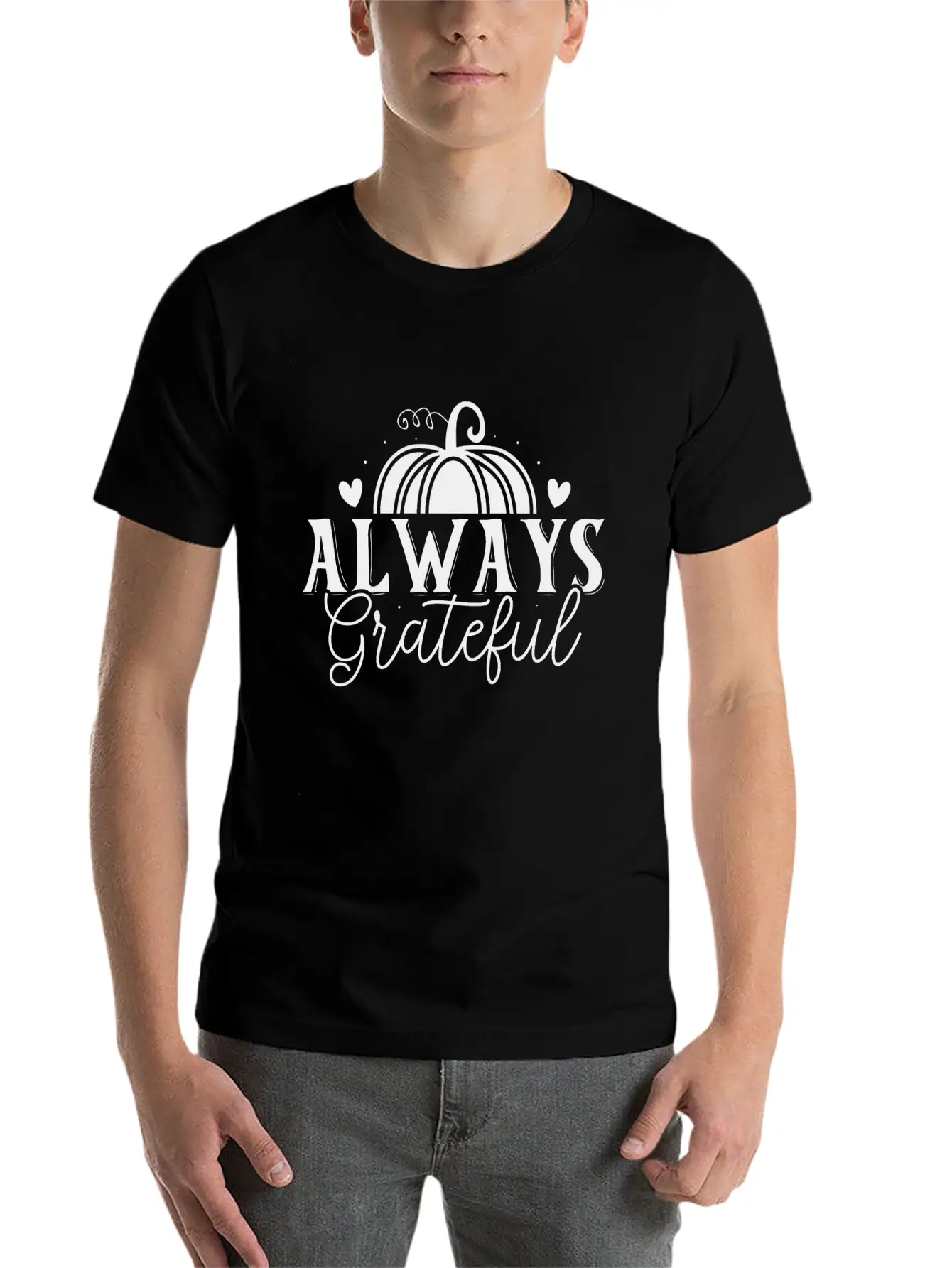 Always Grateful Timeless Short Sleeve Tee – Comfy And Minimalist Design