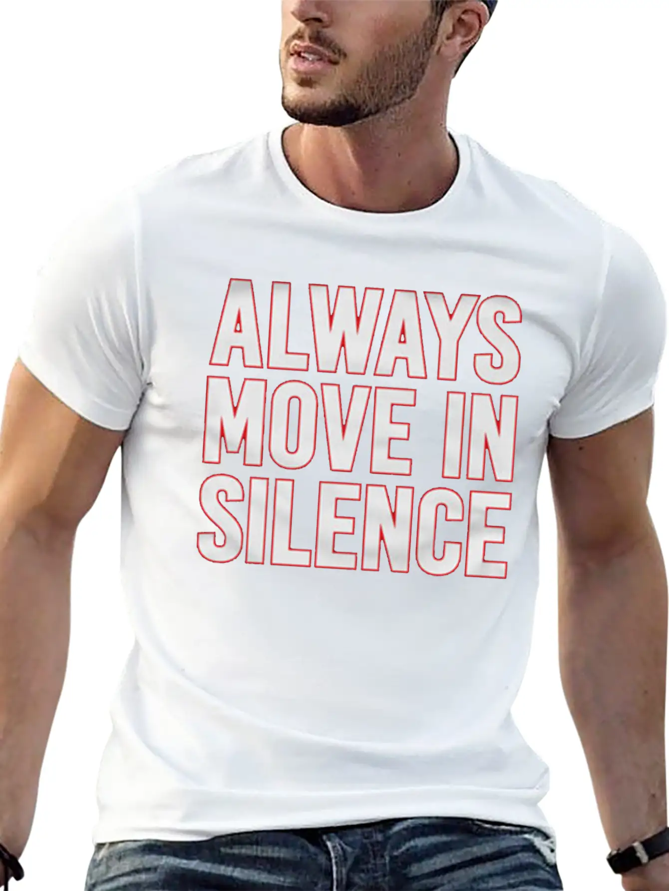 Always Move In Silence Classic Fit Graphic Tee For Daily Comfort – Unisex Cotton Shirt