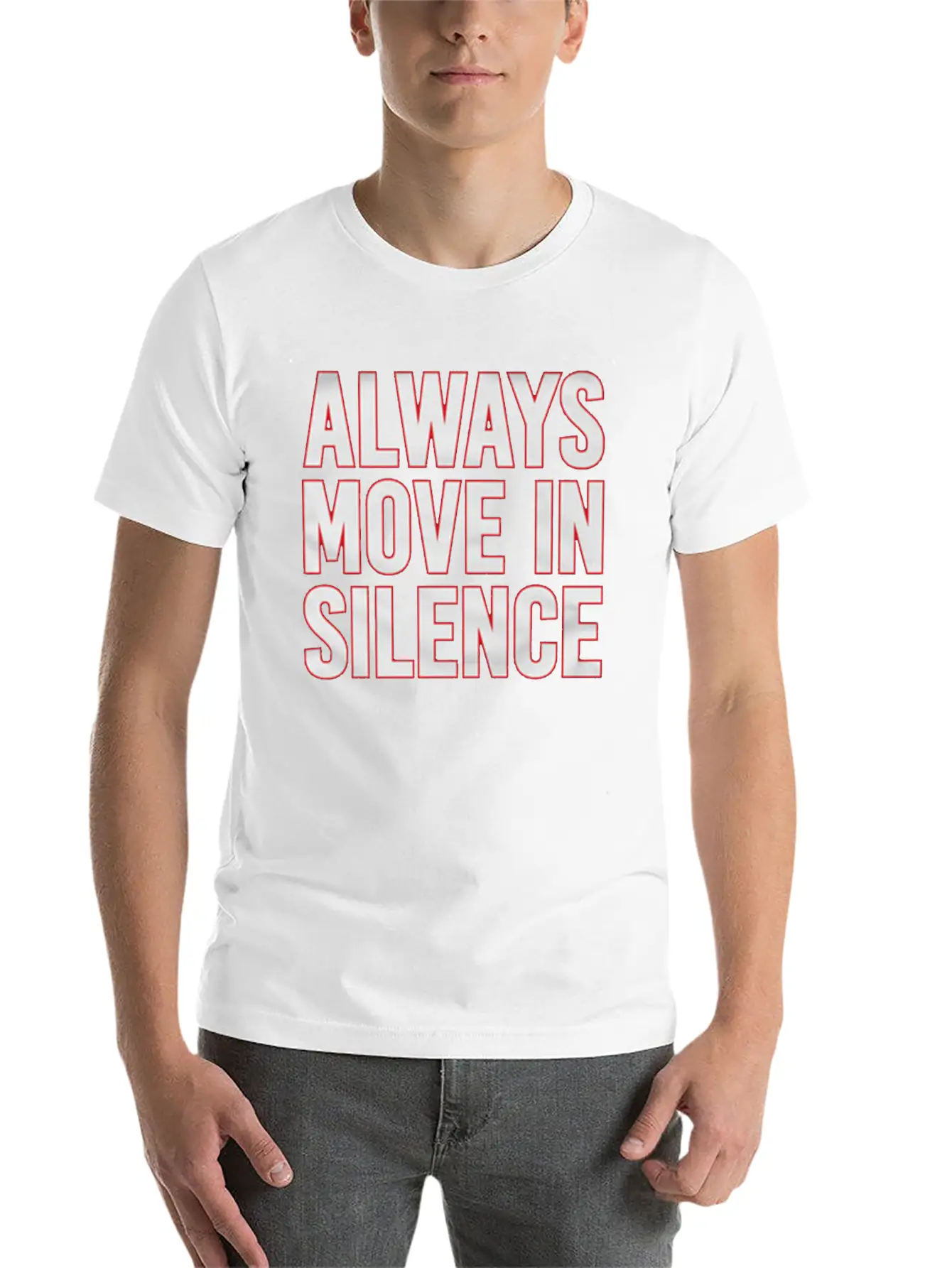 Always Move In Silence Classic Fit Graphic Tee For Daily Comfort – Unisex Cotton Shirt