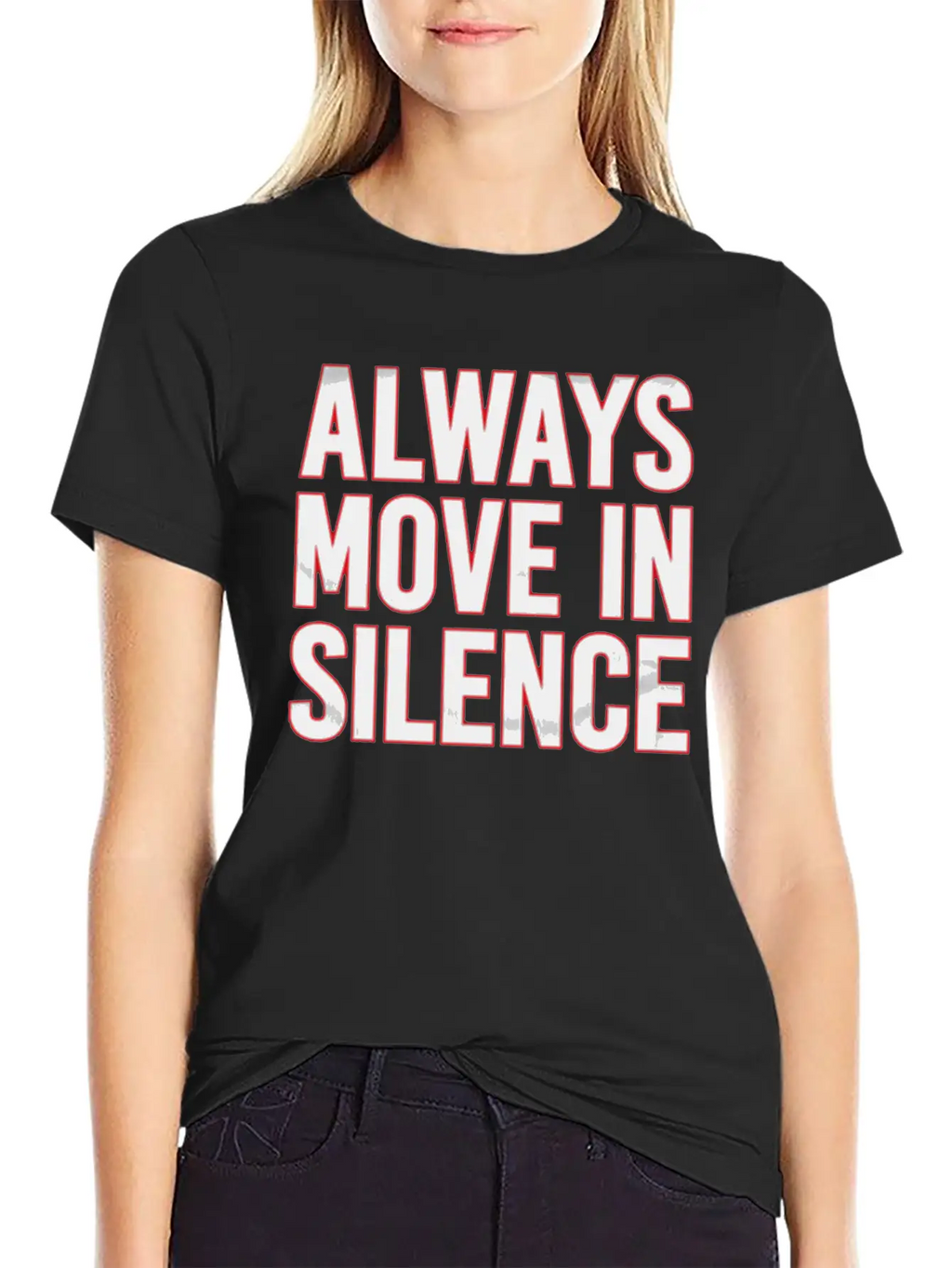 Always Move In Silence Classic Fit Graphic Tee For Daily Comfort – Unisex Cotton Shirt