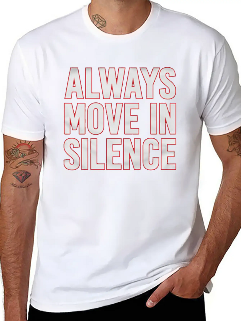 Always Move In Silence Classic Fit Graphic Tee For Daily Comfort – Unisex Cotton Shirt