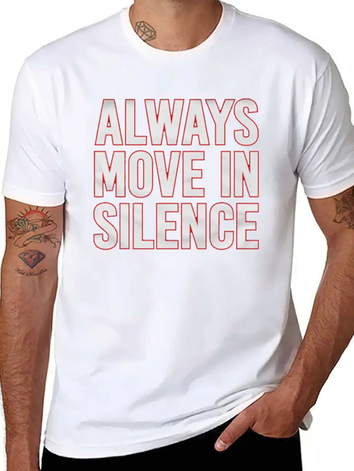 Always Move In Silence Classic Fit Graphic Tee For Daily Comfort – Unisex Cotton Shirt