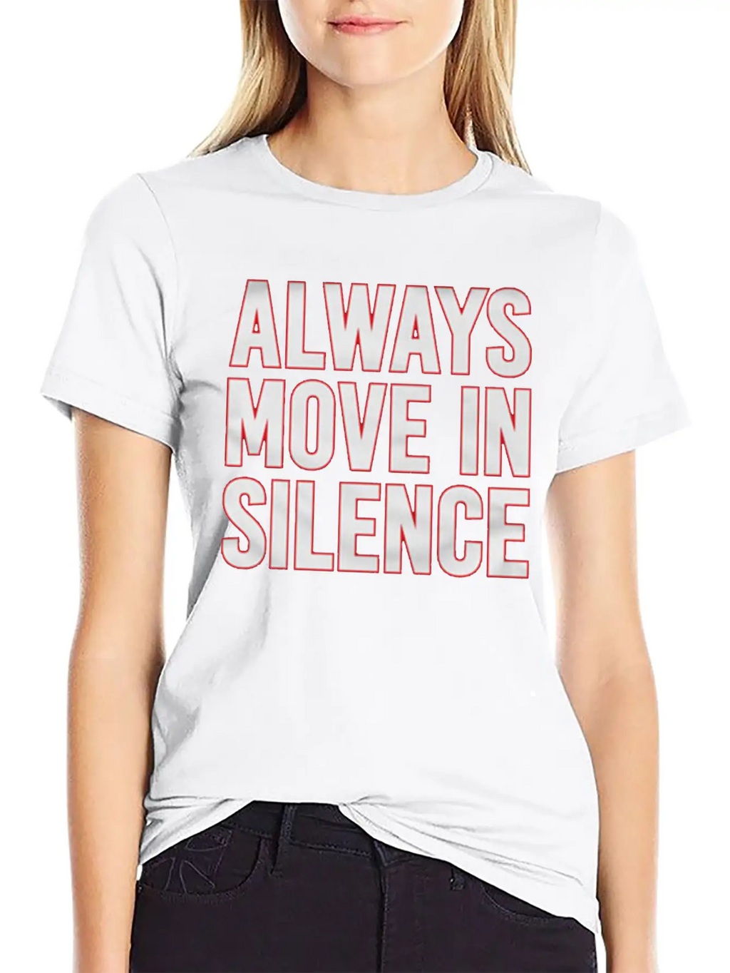 Always Move In Silence Classic Fit Graphic Tee For Daily Comfort – Unisex Cotton Shirt