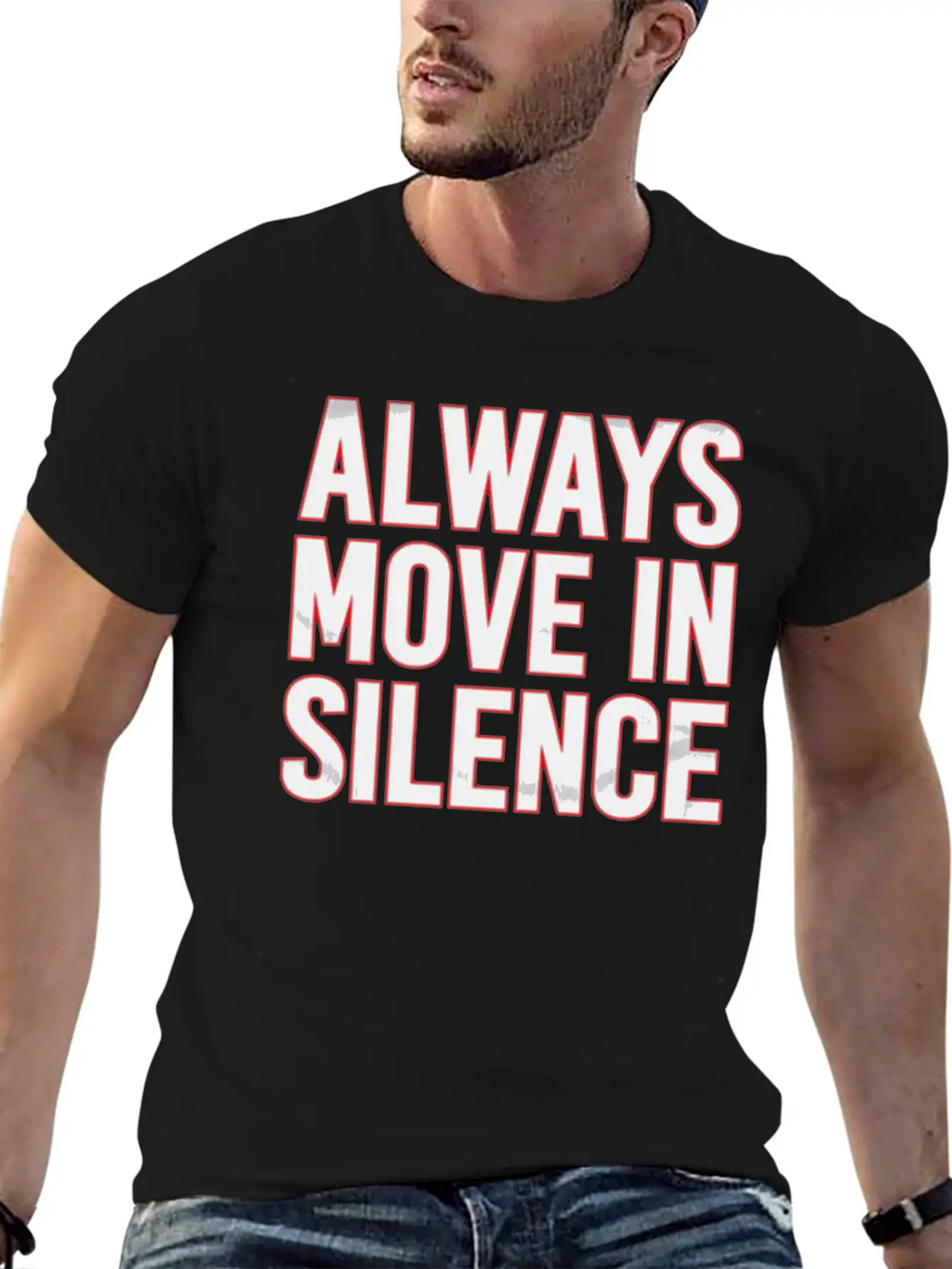 Always Move In Silence Simple Everyday Graphic Tee – Lightweight Summer Wear