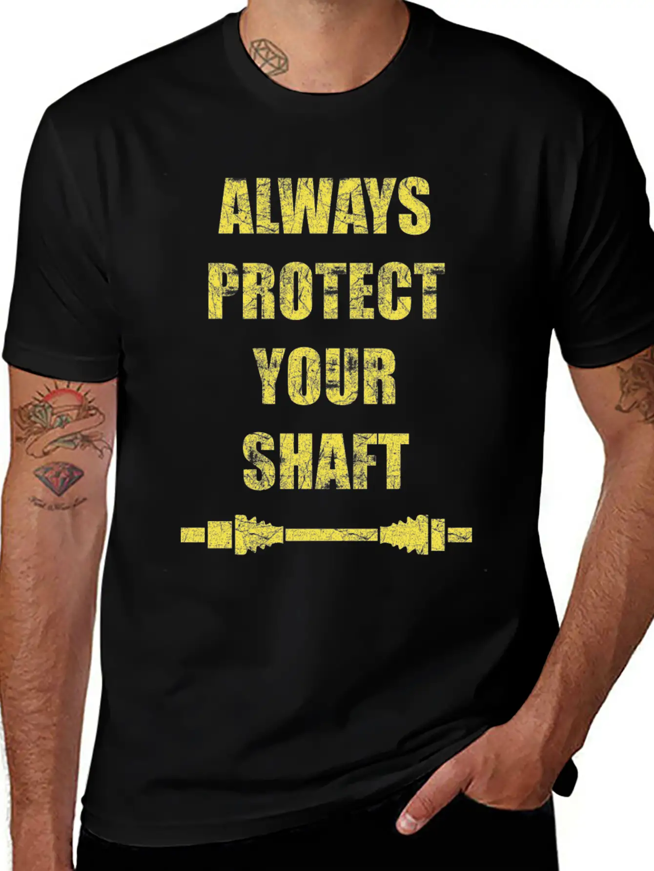 Always Protect Your Shaft Classic Crew Neck Graphic Tee – Everyday Minimal Look