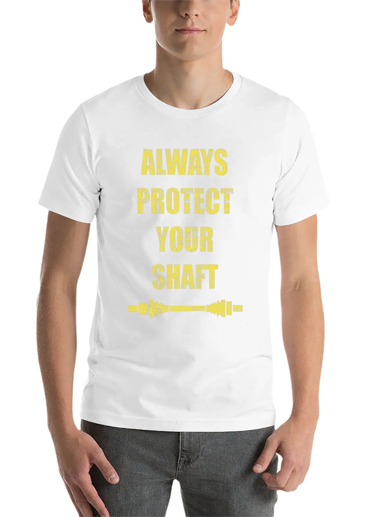 Always Protect Your Shaft Classic Crew Neck Graphic Tee – Everyday Minimal Look