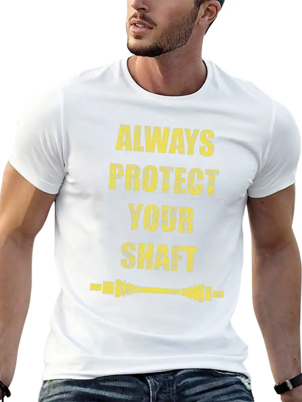 Always Protect Your Shaft Classic Crew Neck Graphic Tee – Everyday Minimal Look
