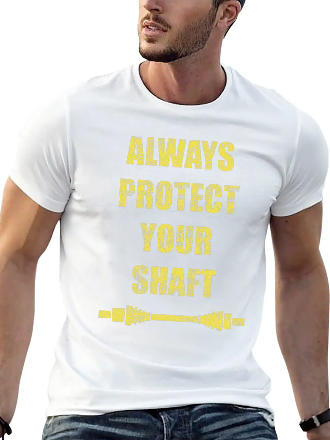 Always Protect Your Shaft Classic Crew Neck Graphic Tee – Everyday Minimal Look