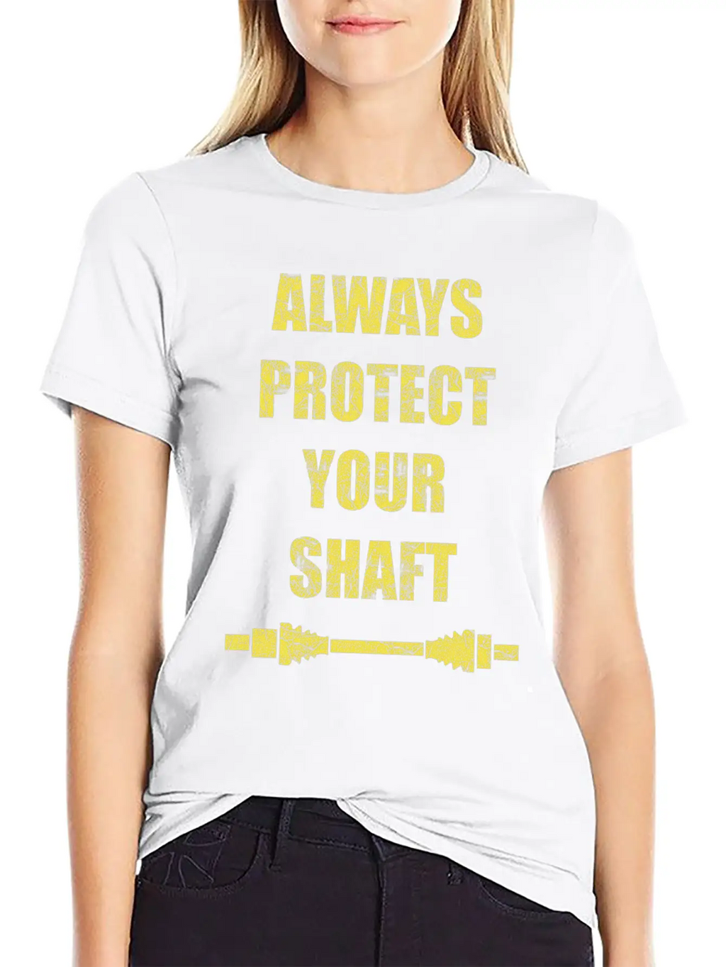 Always Protect Your Shaft Classic Crew Neck Graphic Tee – Everyday Minimal Look