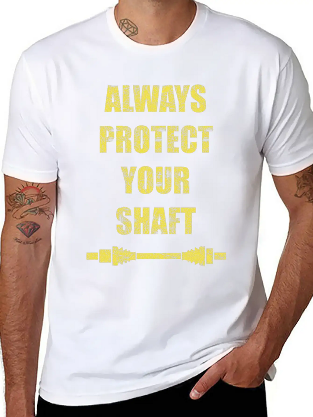 Always Protect Your Shaft Classic Crew Neck Graphic Tee – Everyday Minimal Look