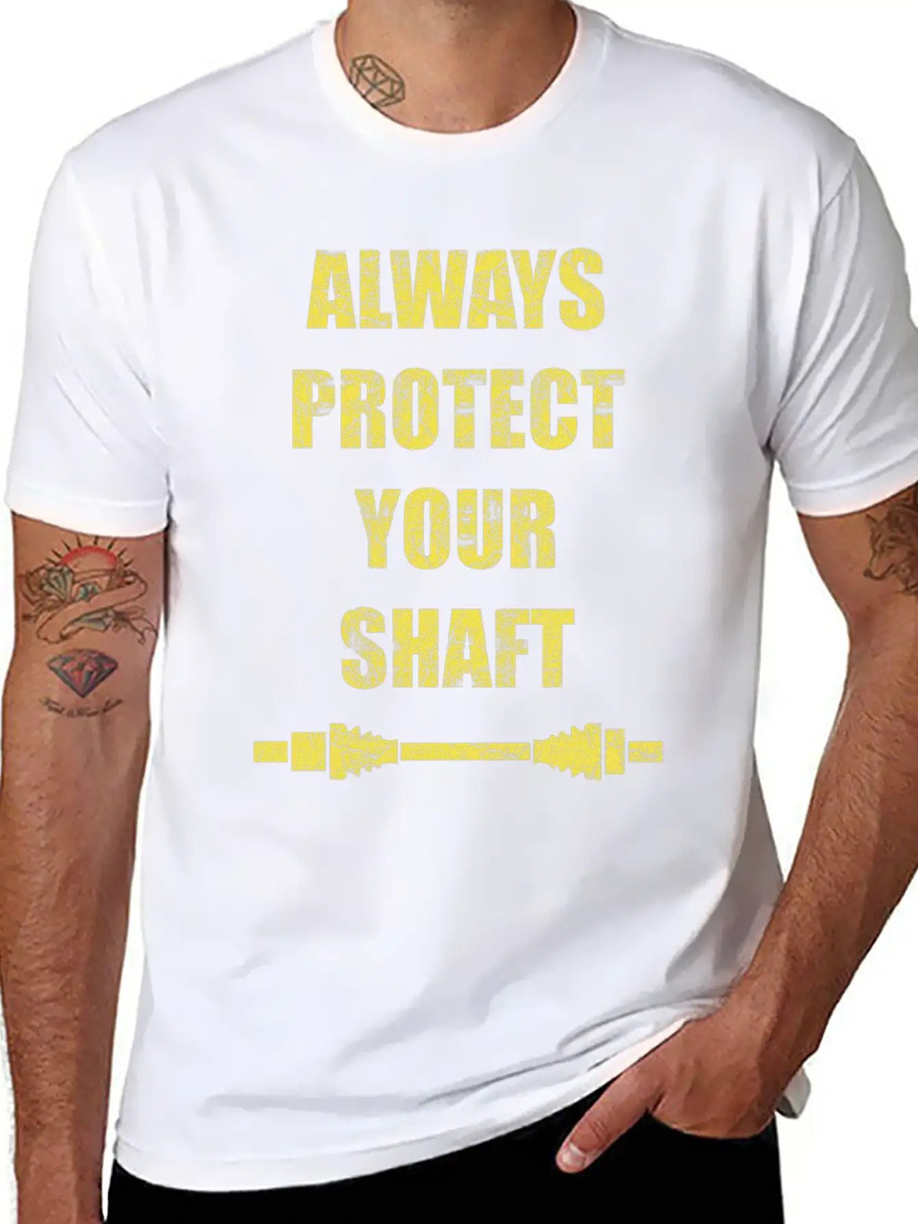 Always Protect Your Shaft Classic Crew Neck Graphic Tee – Everyday Minimal Look