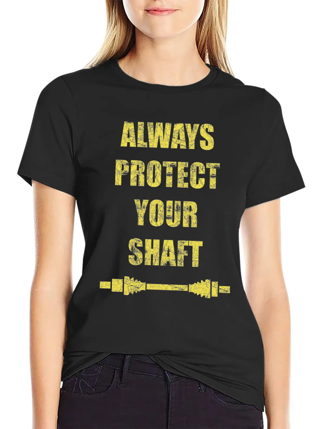 Always Protect Your Shaft Classic Crew Neck Graphic Tee – Everyday Minimal Look
