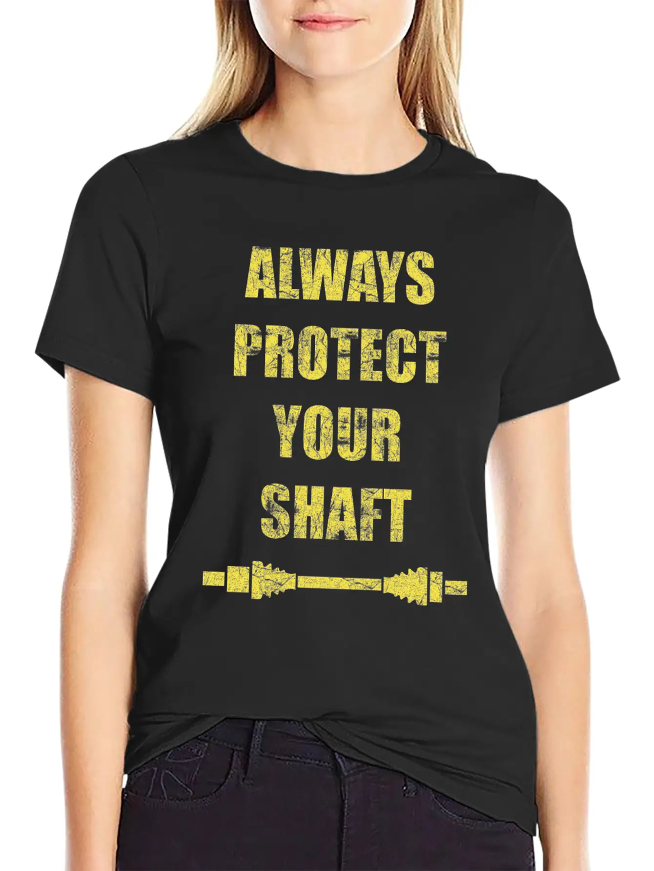 Always Protect Your Shaft Classic Crew Neck Graphic Tee – Everyday Minimal Look
