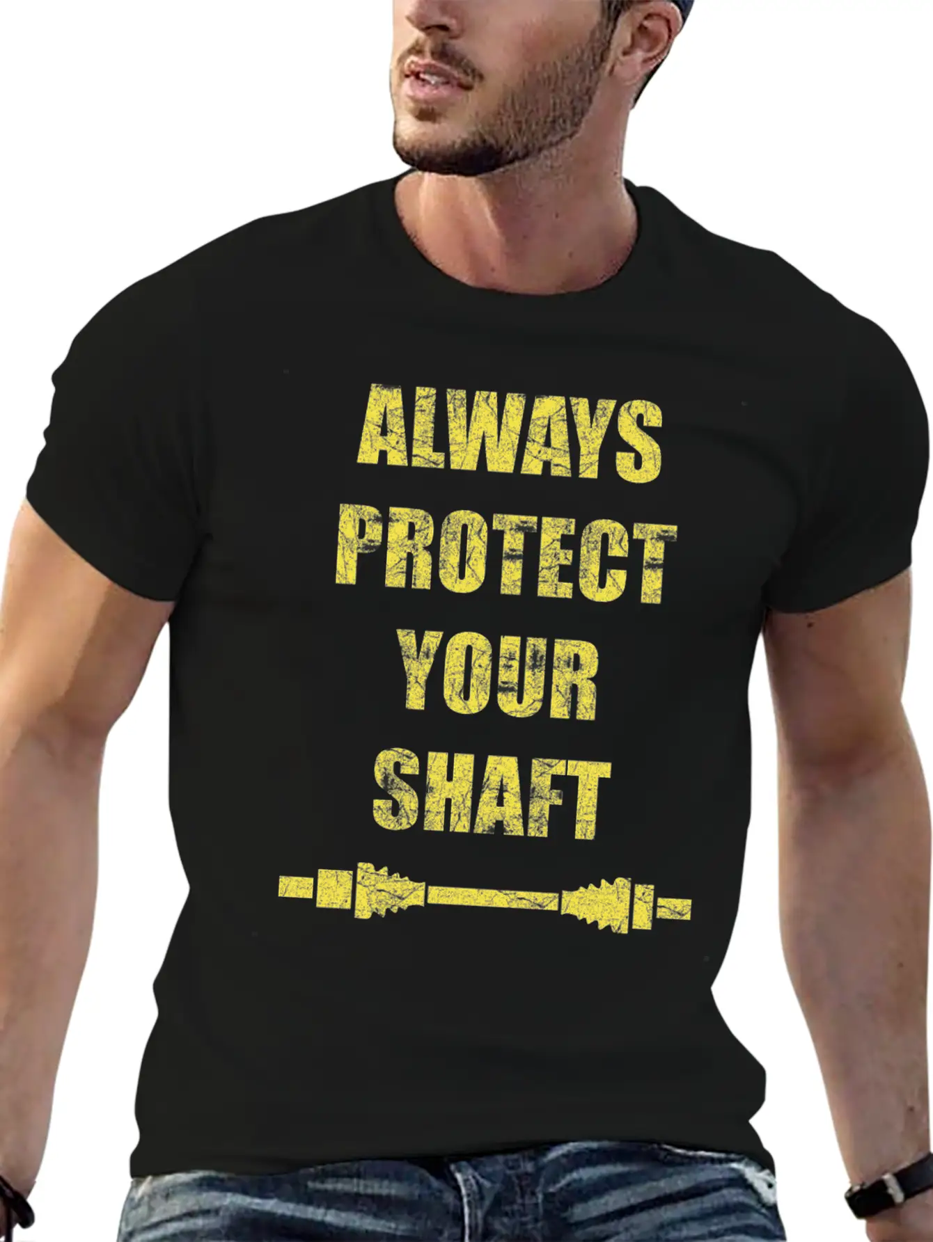 Always Protect Your Shaft Classic Crew Neck Graphic Tee – Everyday Minimal Look