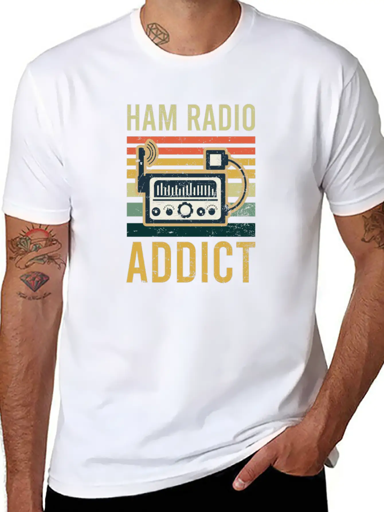 Amateur Radio Ham Radio Addict Classic Fit Graphic Tee For Daily Comfort – Unisex Cotton Shirt