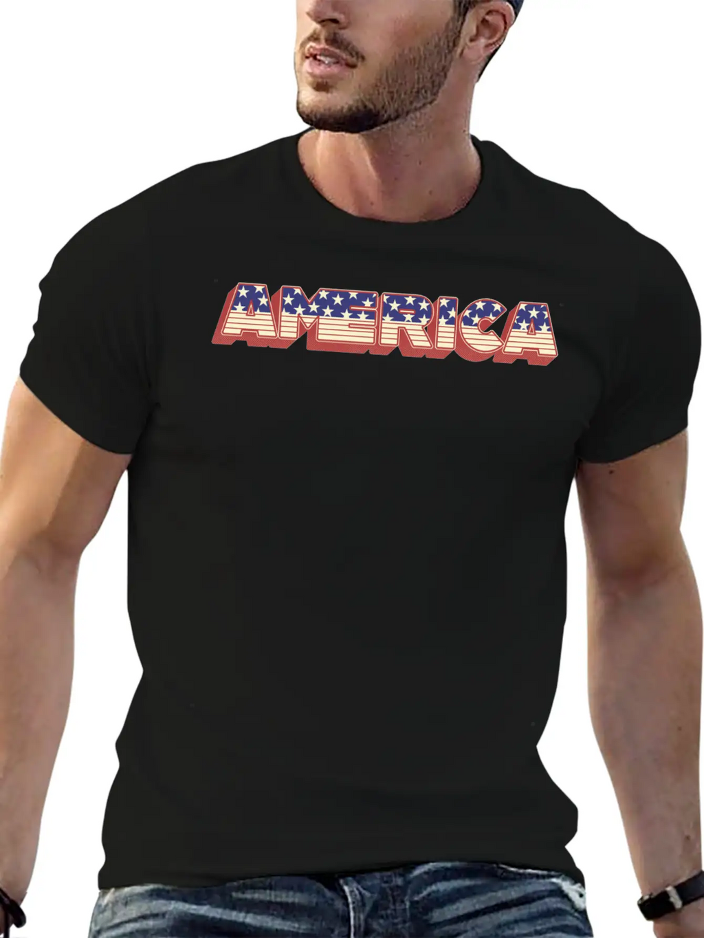 America Typography Basic Graphic T-Shirt – Daily Comfort In Soft Cotton