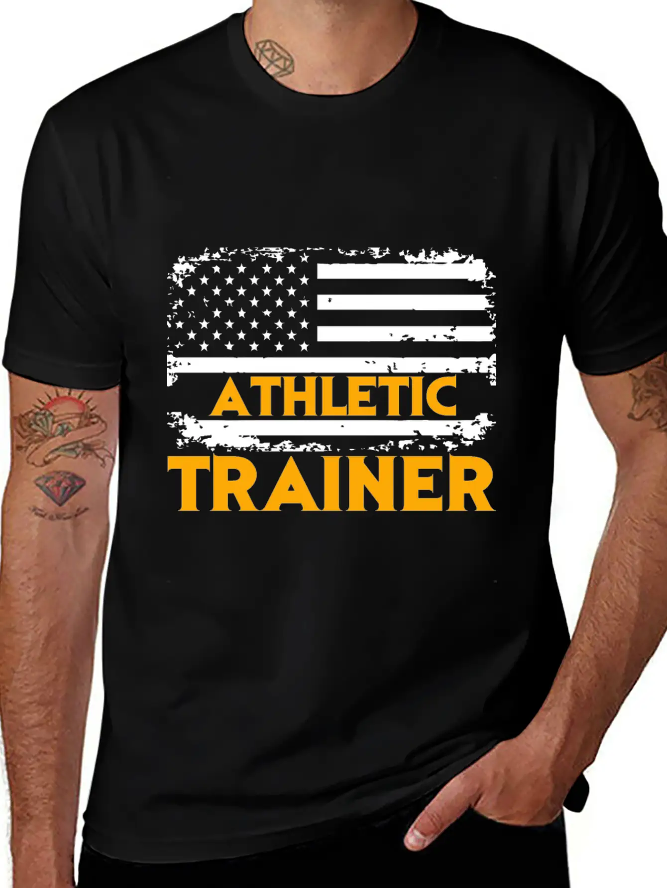 American Athlete Athletic Trainer Flag Sport Breathable Graphic T-Shirt – Perfect For Casual Days