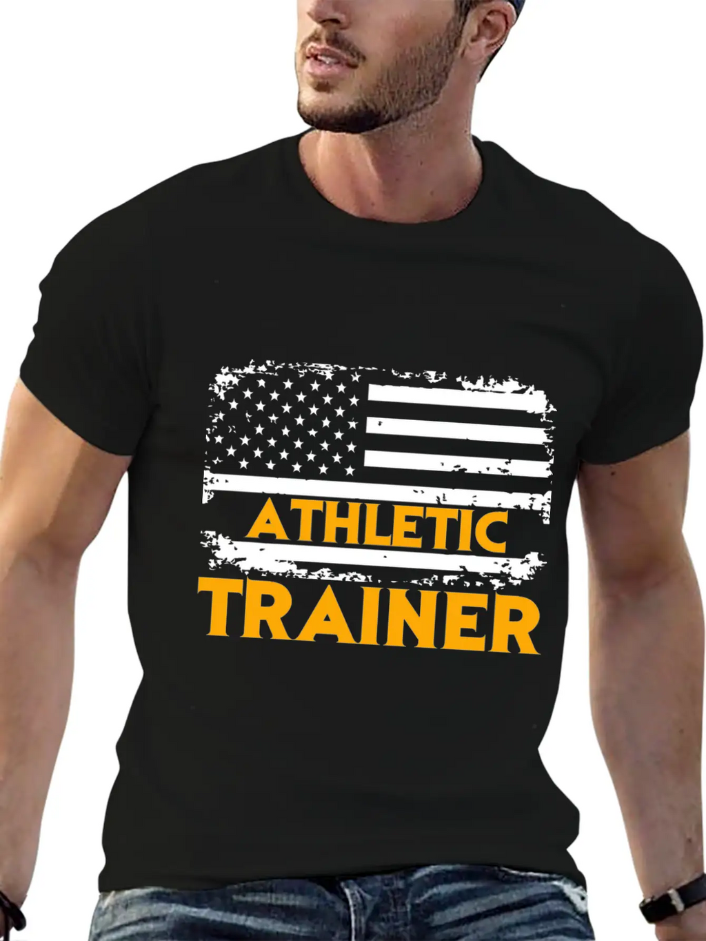 American Athlete Athletic Trainer Flag Sport Breathable Graphic T-Shirt – Perfect For Casual Days