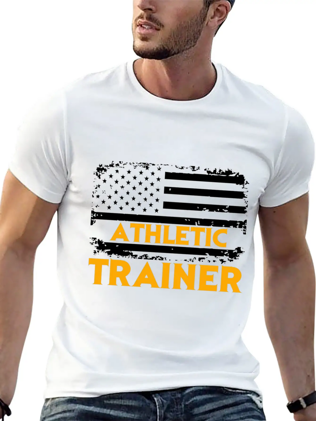 American Athlete Athletic Trainer Flag Sport Breathable Graphic T-Shirt – Perfect For Casual Days