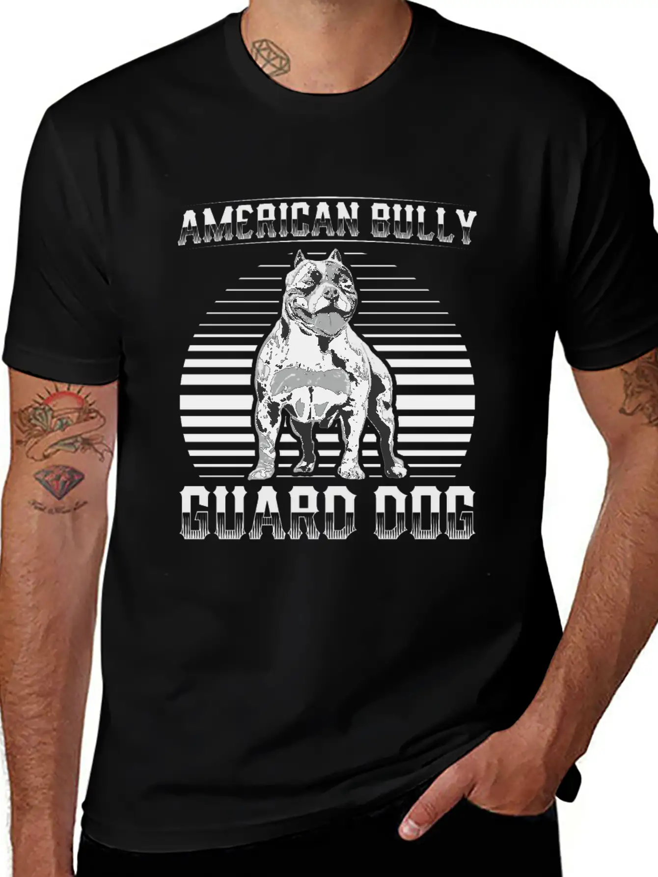 American Bully Guard Dog | Dog Owner Simple Everyday Graphic Tee – Lightweight Summer Wear