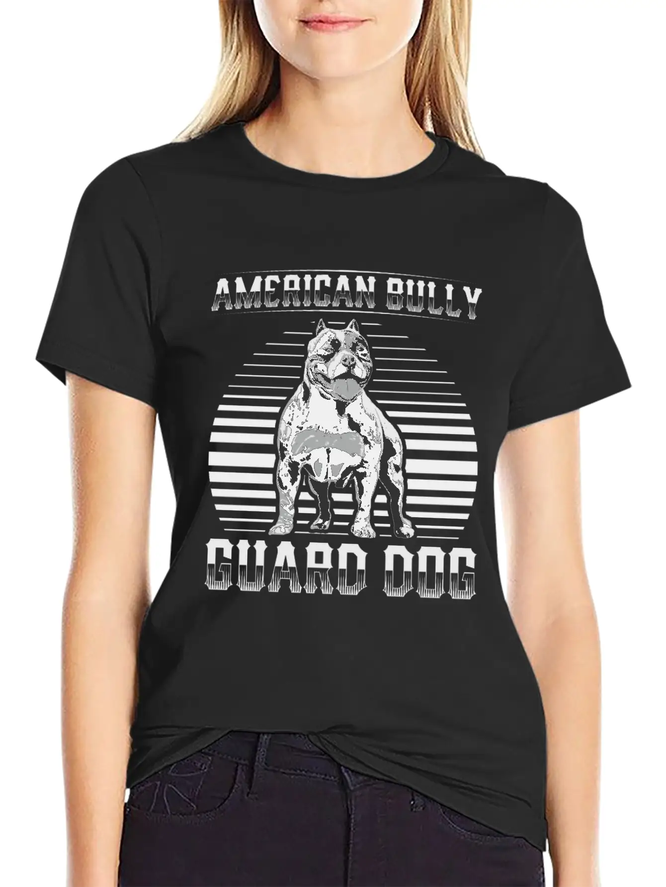 American Bully Guard Dog | Dog Owner Simple Everyday Graphic Tee – Lightweight Summer Wear