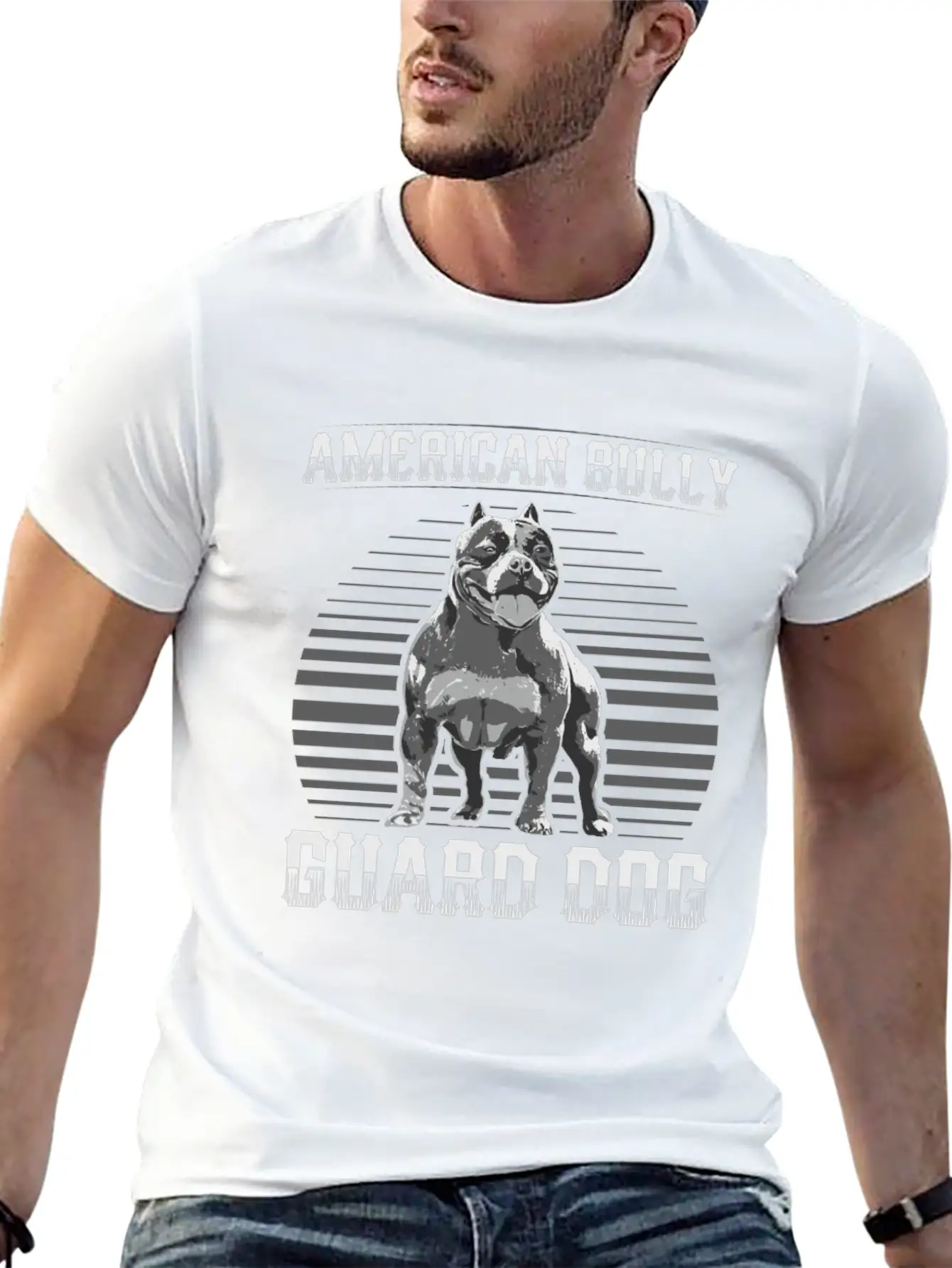 American Bully Guard Dog | Dog Owner Simple Everyday Graphic Tee – Lightweight Summer Wear