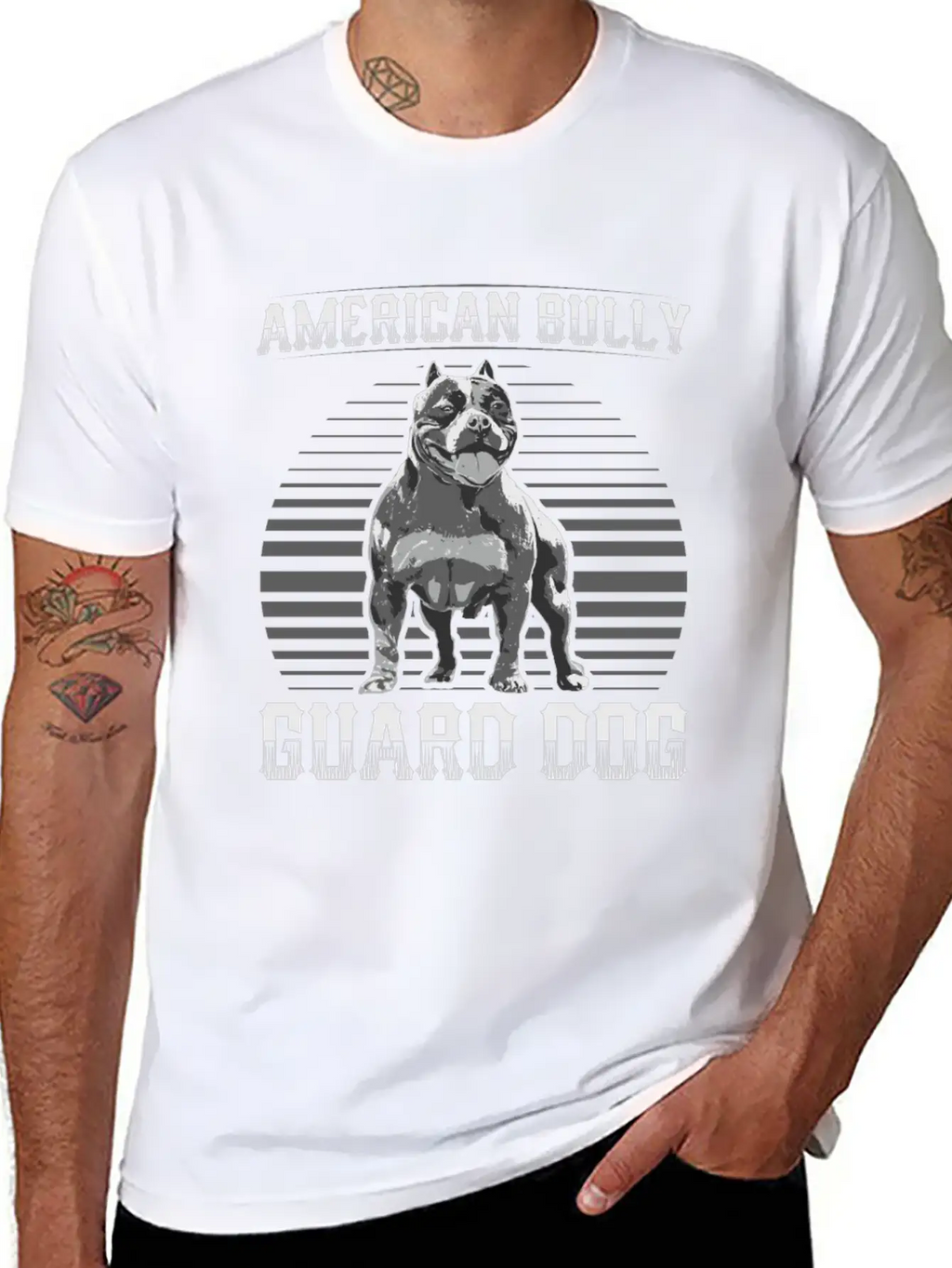 American Bully Guard Dog | Dog Owner Simple Everyday Graphic Tee – Lightweight Summer Wear