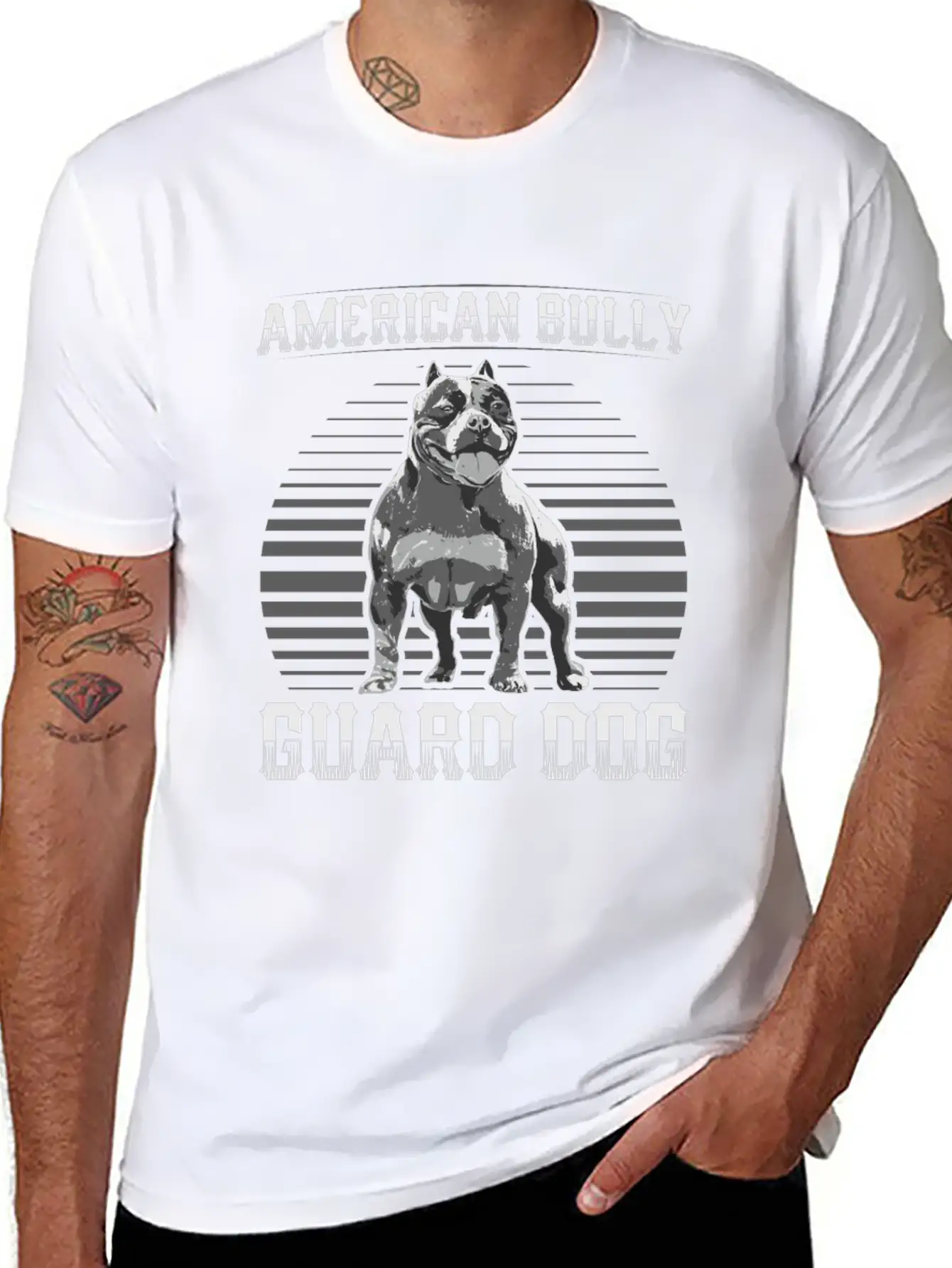 American Bully Guard Dog | Dog Owner Simple Everyday Graphic Tee – Lightweight Summer Wear
