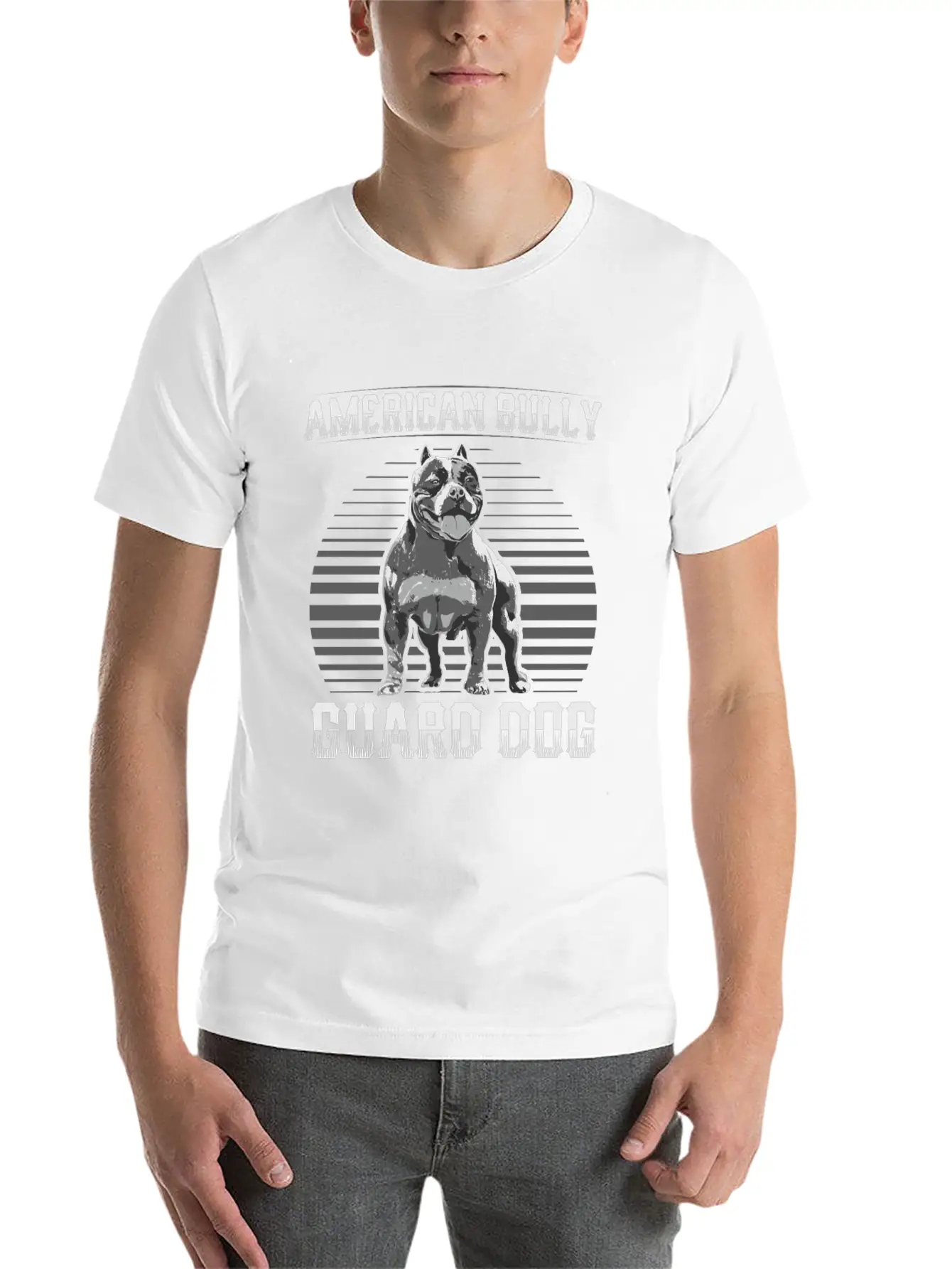 American Bully Guard Dog | Dog Owner Simple Everyday Graphic Tee – Lightweight Summer Wear