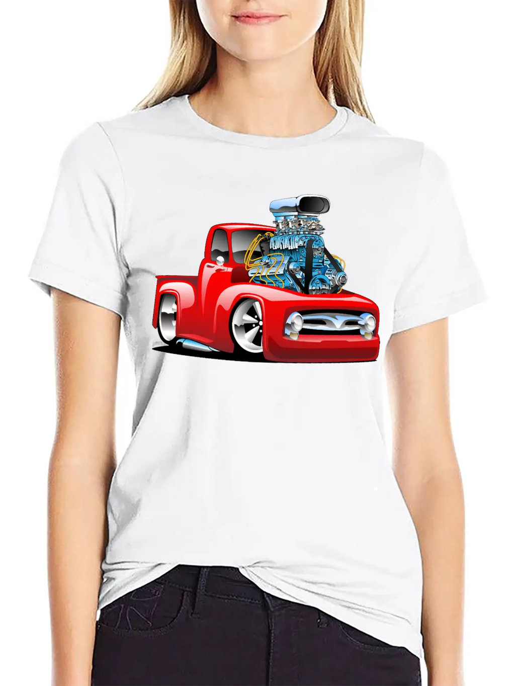 American Classic Hot Rod Pickup Truck Cartoon Timeless Short Sleeve Tee – Comfy And Minimalist Design