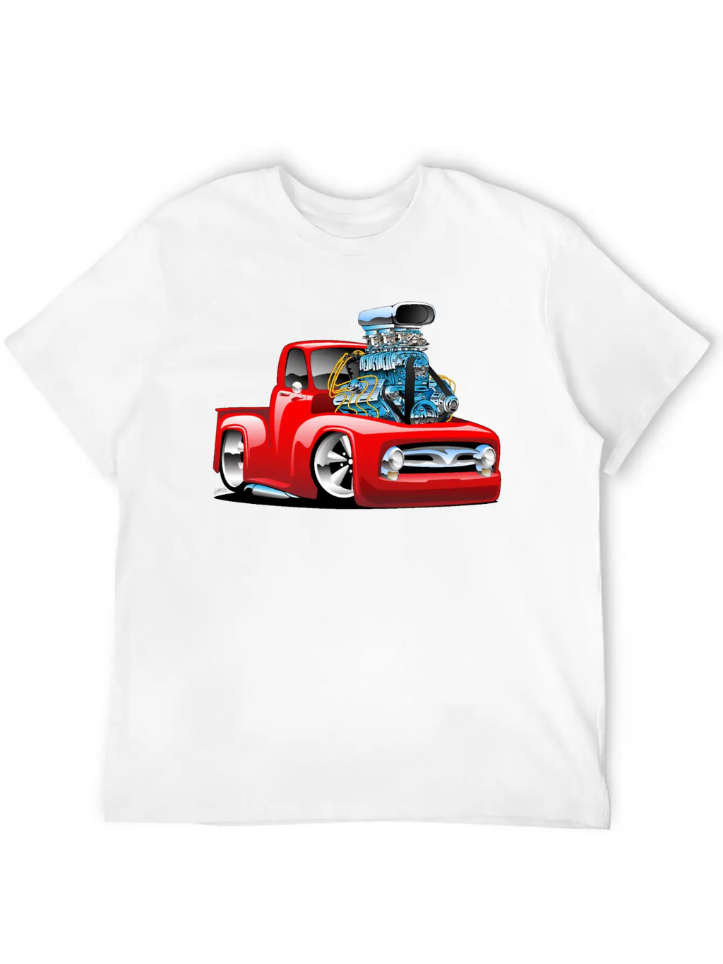 American Classic Hot Rod Pickup Truck Cartoon Timeless Short Sleeve Tee – Comfy And Minimalist Design