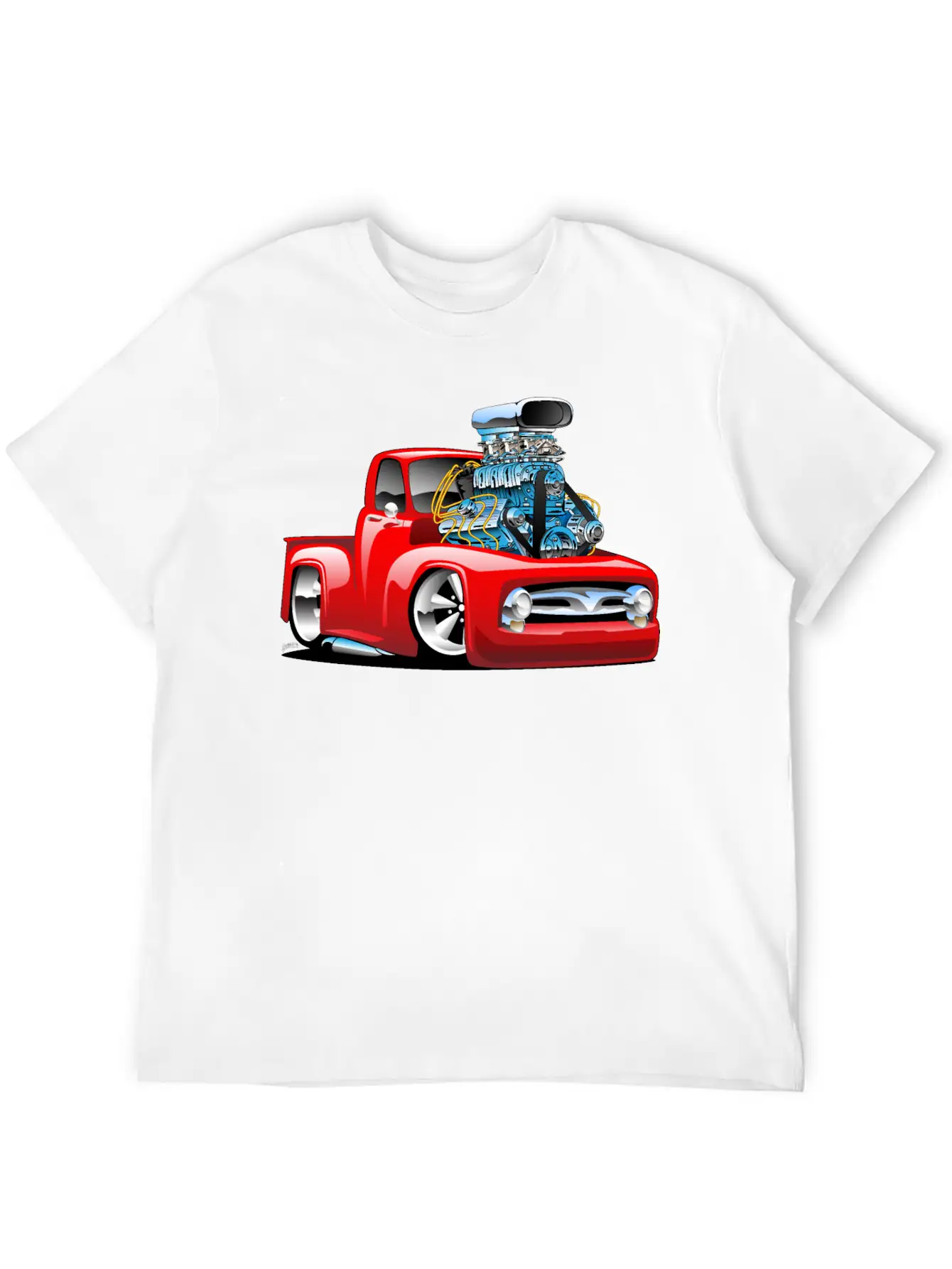 American Classic Hot Rod Pickup Truck Cartoon Timeless Short Sleeve Tee – Comfy And Minimalist Design