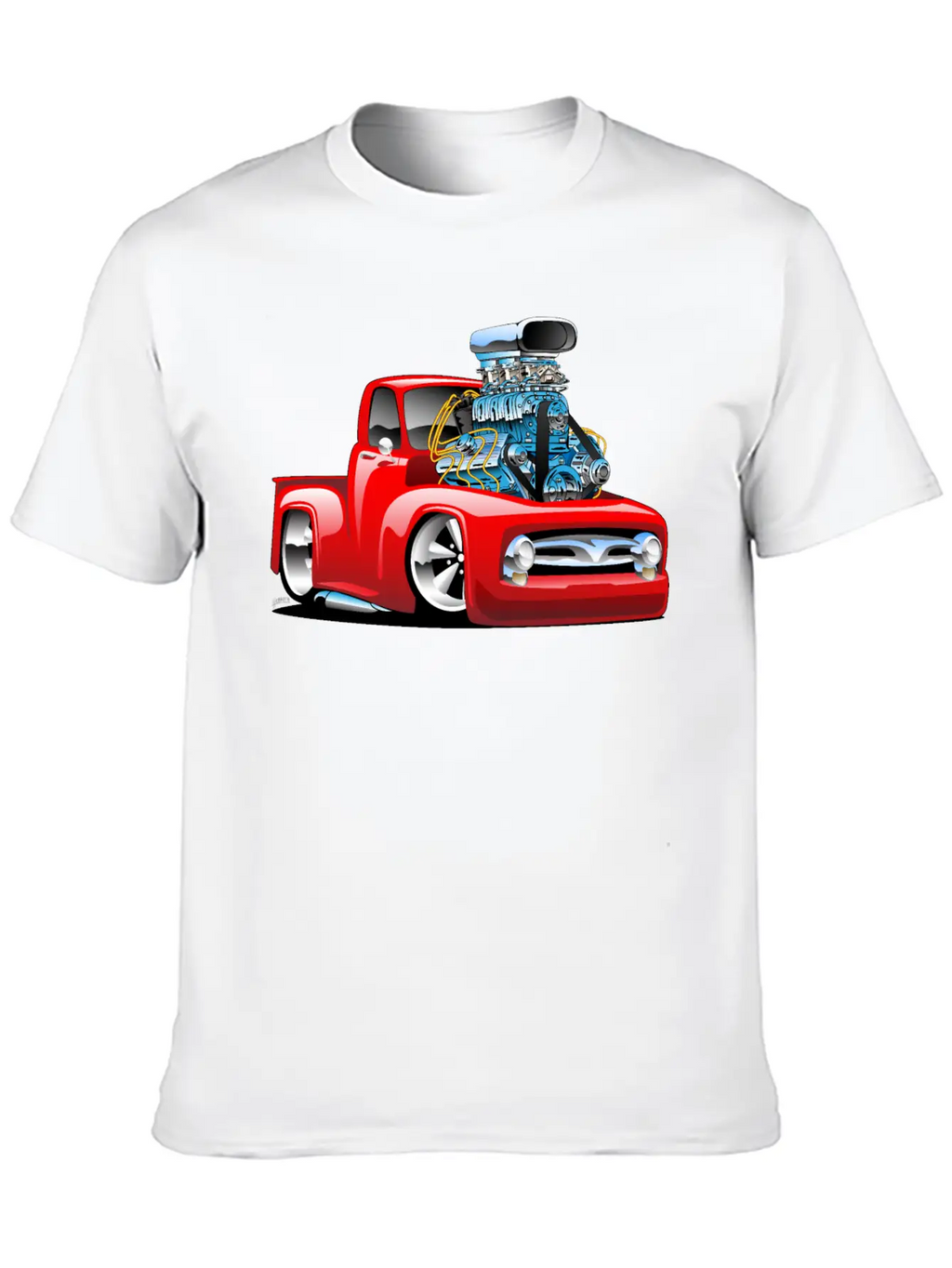 American Classic Hot Rod Pickup Truck Cartoon Timeless Short Sleeve Tee – Comfy And Minimalist Design