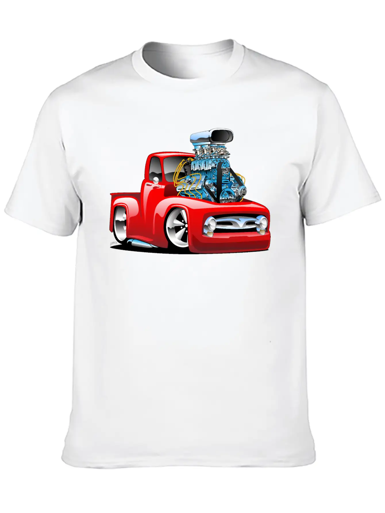 American Classic Hot Rod Pickup Truck Cartoon Timeless Short Sleeve Tee – Comfy And Minimalist Design