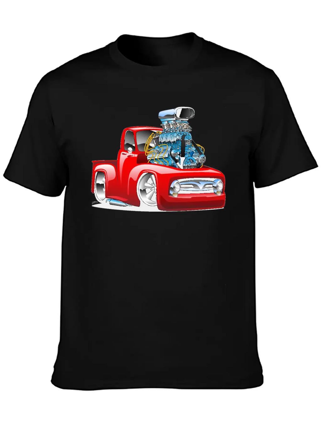 American Classic Hot Rod Pickup Truck Cartoon Timeless Short Sleeve Tee – Comfy And Minimalist Design